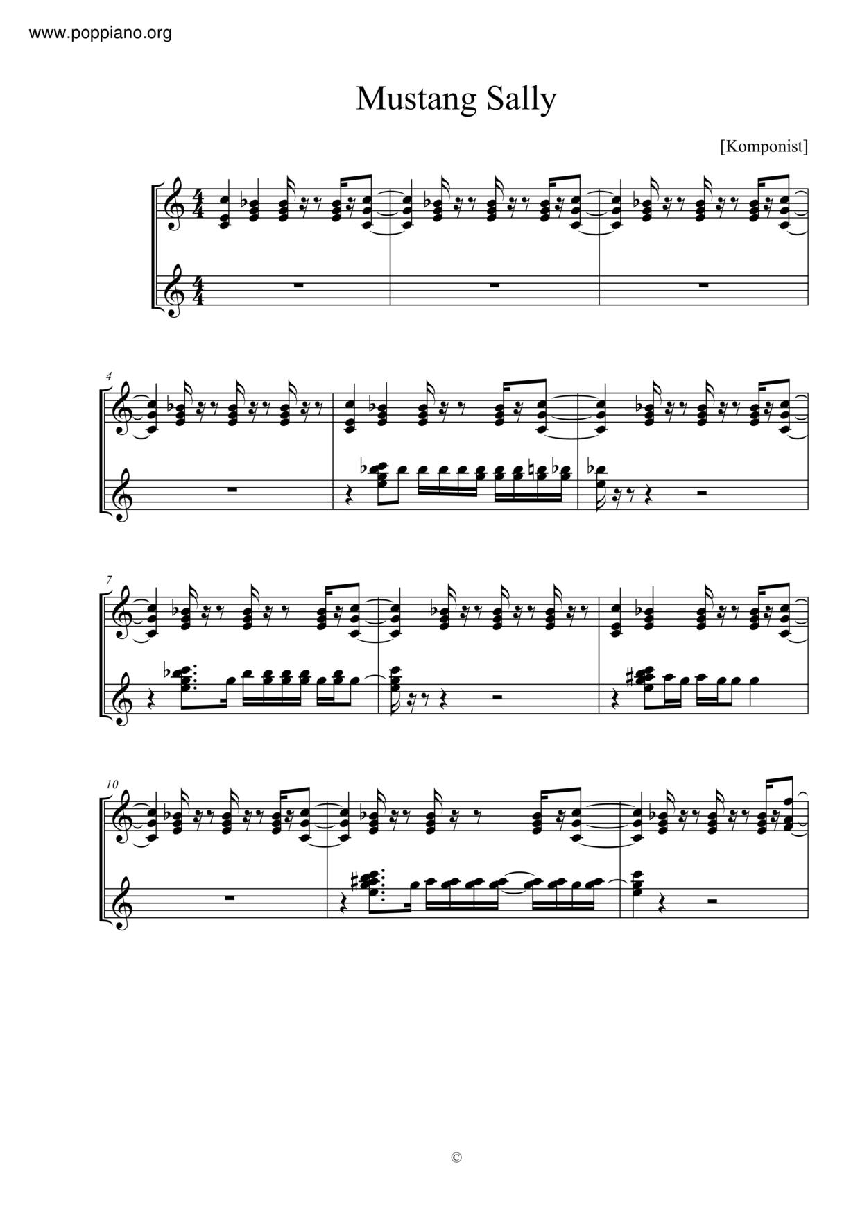 Mustang Sally Score