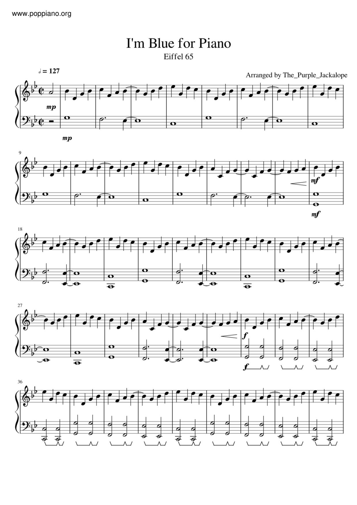 Blue (Da Ba Dee) Score