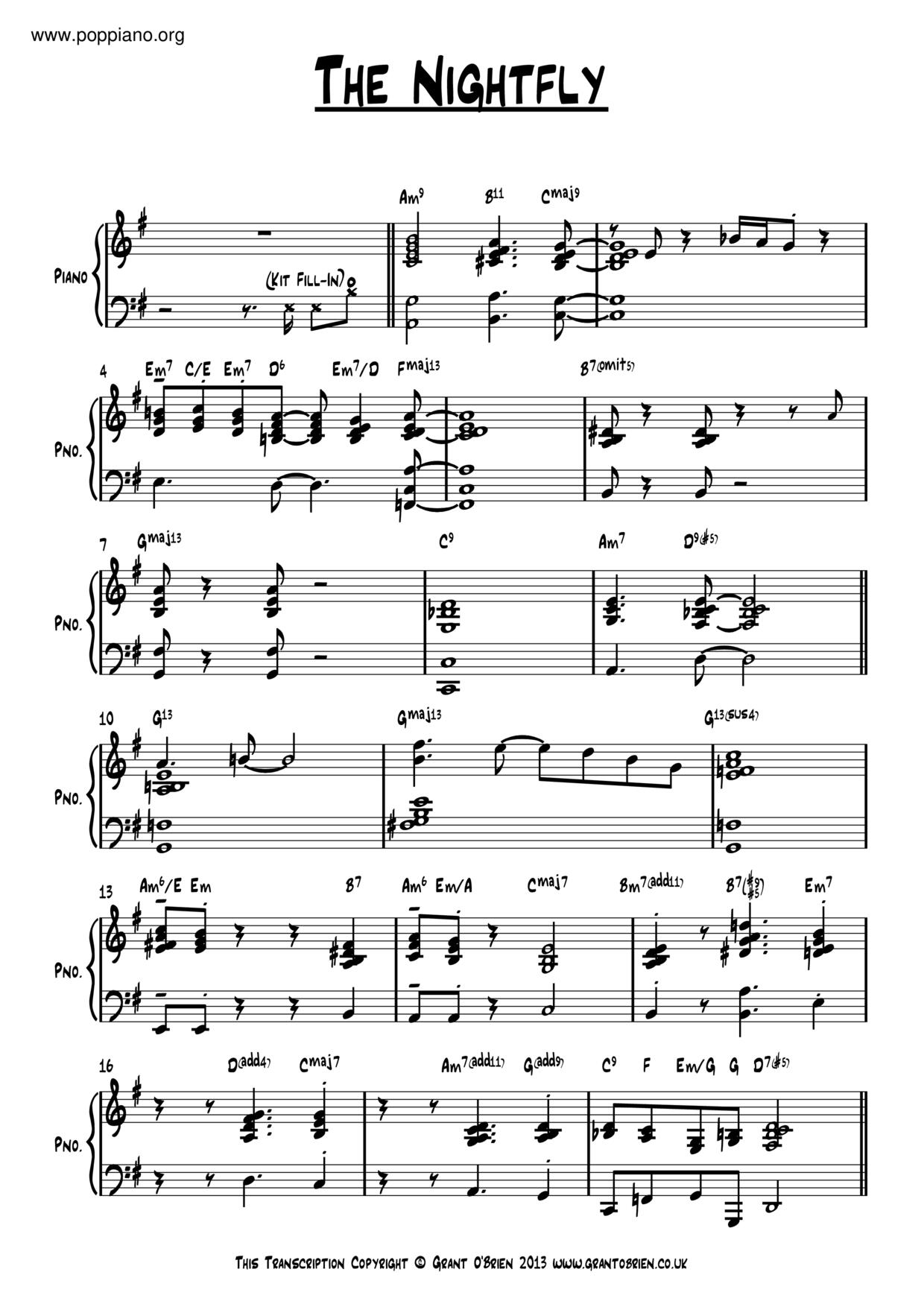 The Nightfly Score
