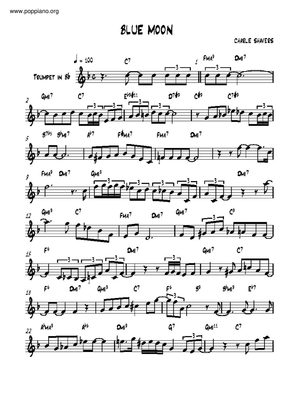 Blue Moon Score