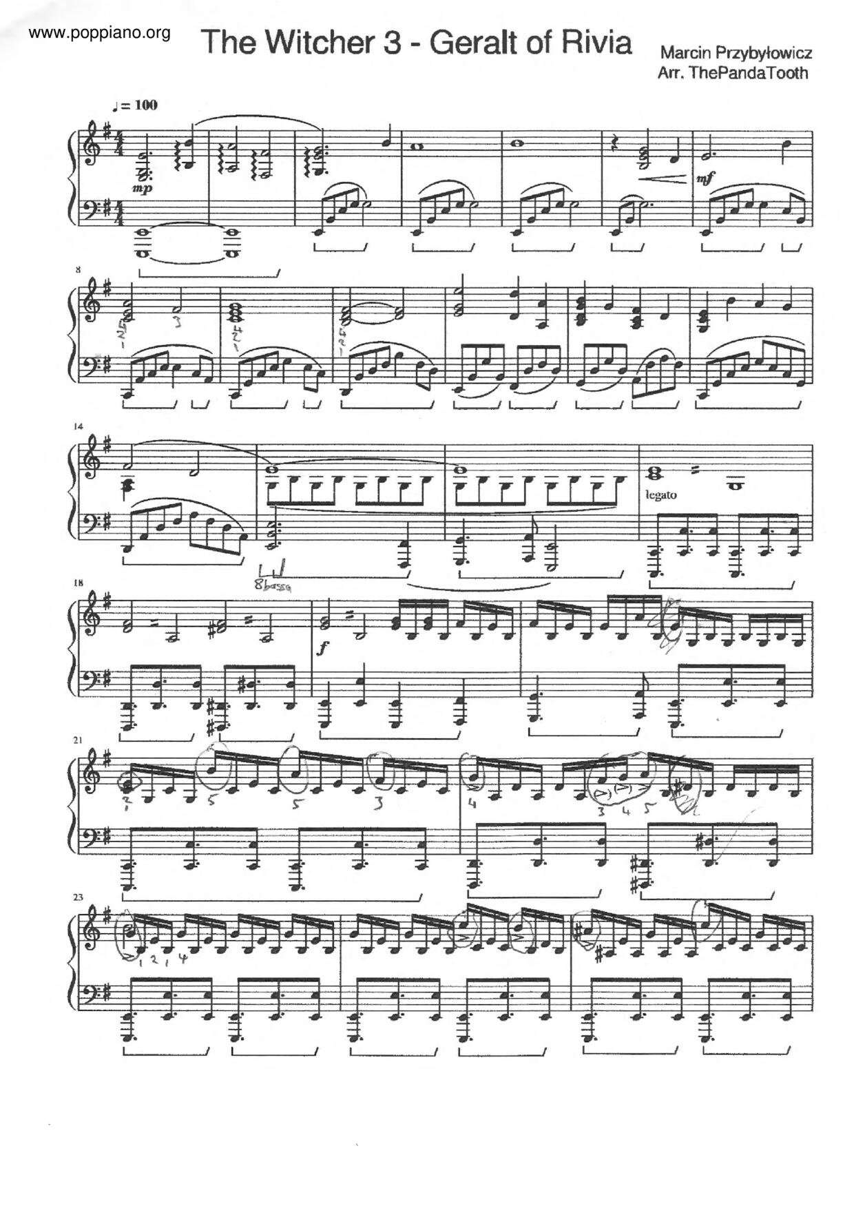 The Witcher 3 - Geralt Of Rivia Score