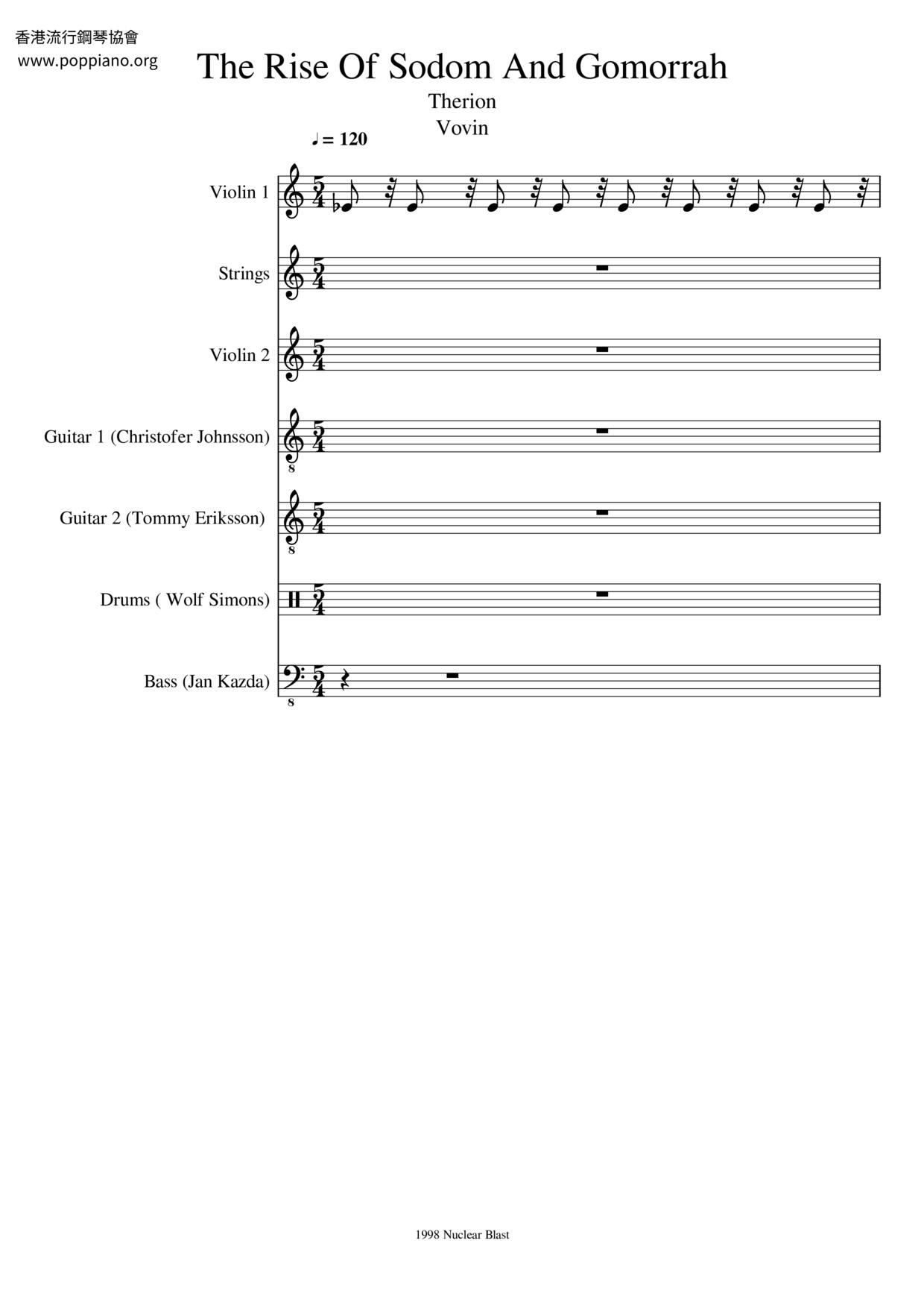 The Rise Of Sodom And Gomorrah Score