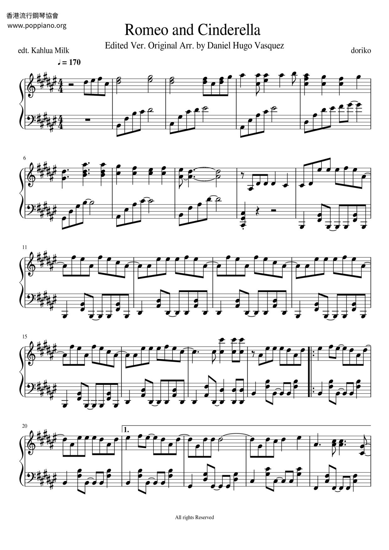 Romeo And Cinderella Score