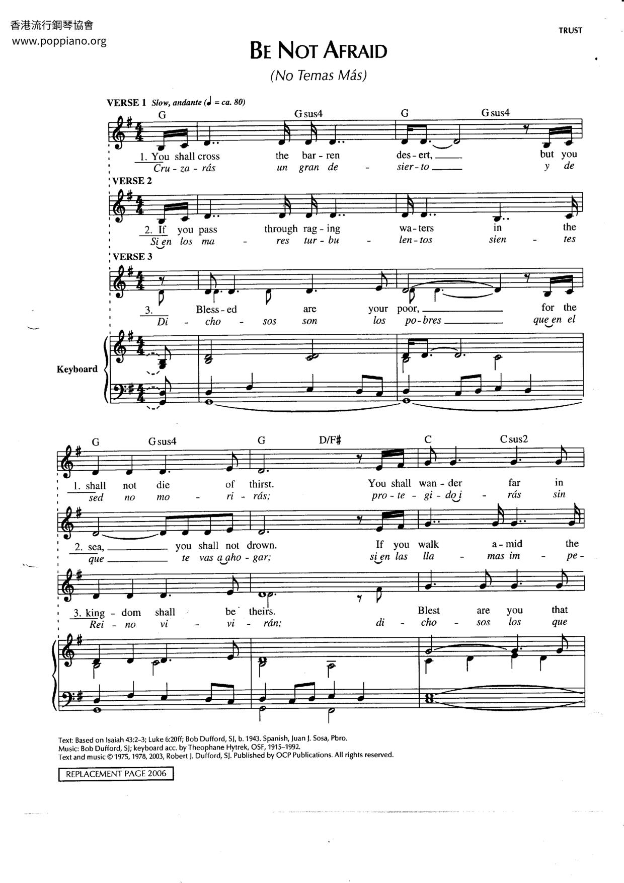 Be Not Afraid Score