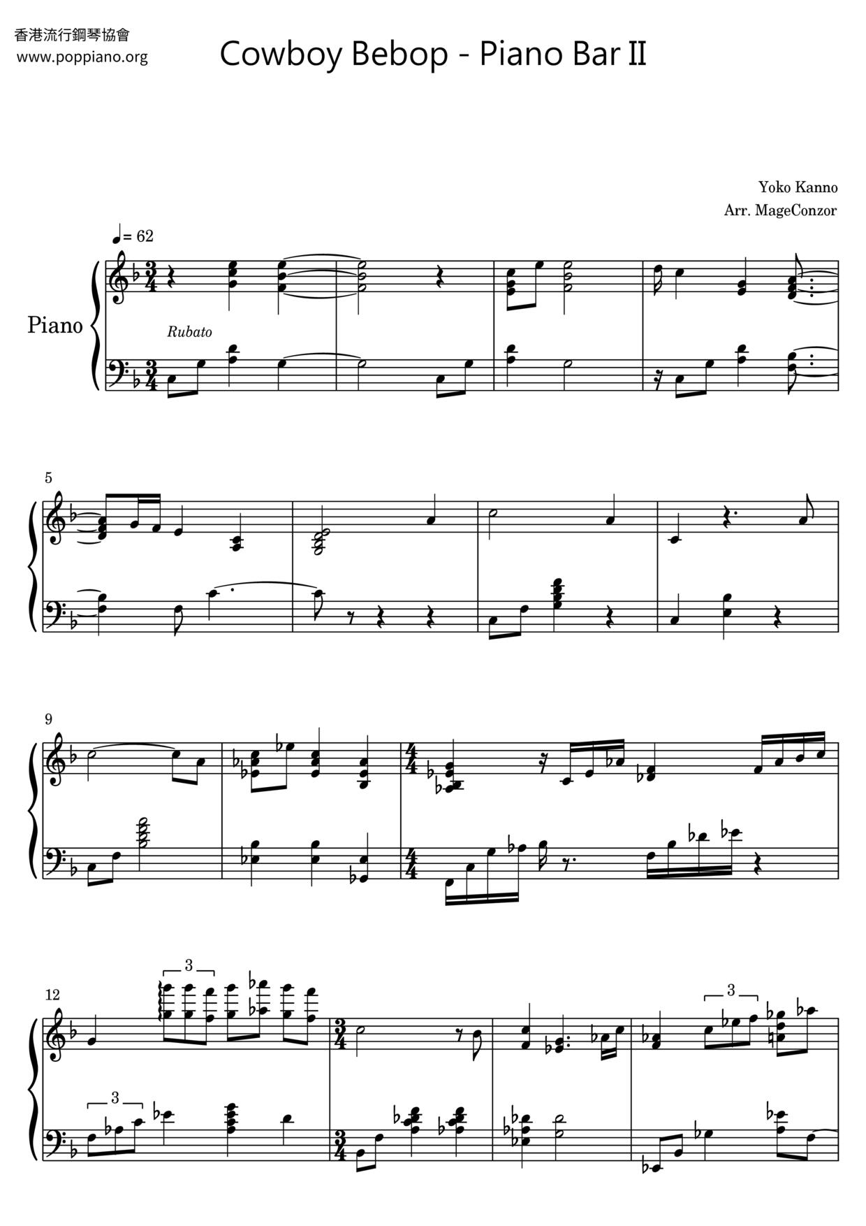 Piano Bar II Score