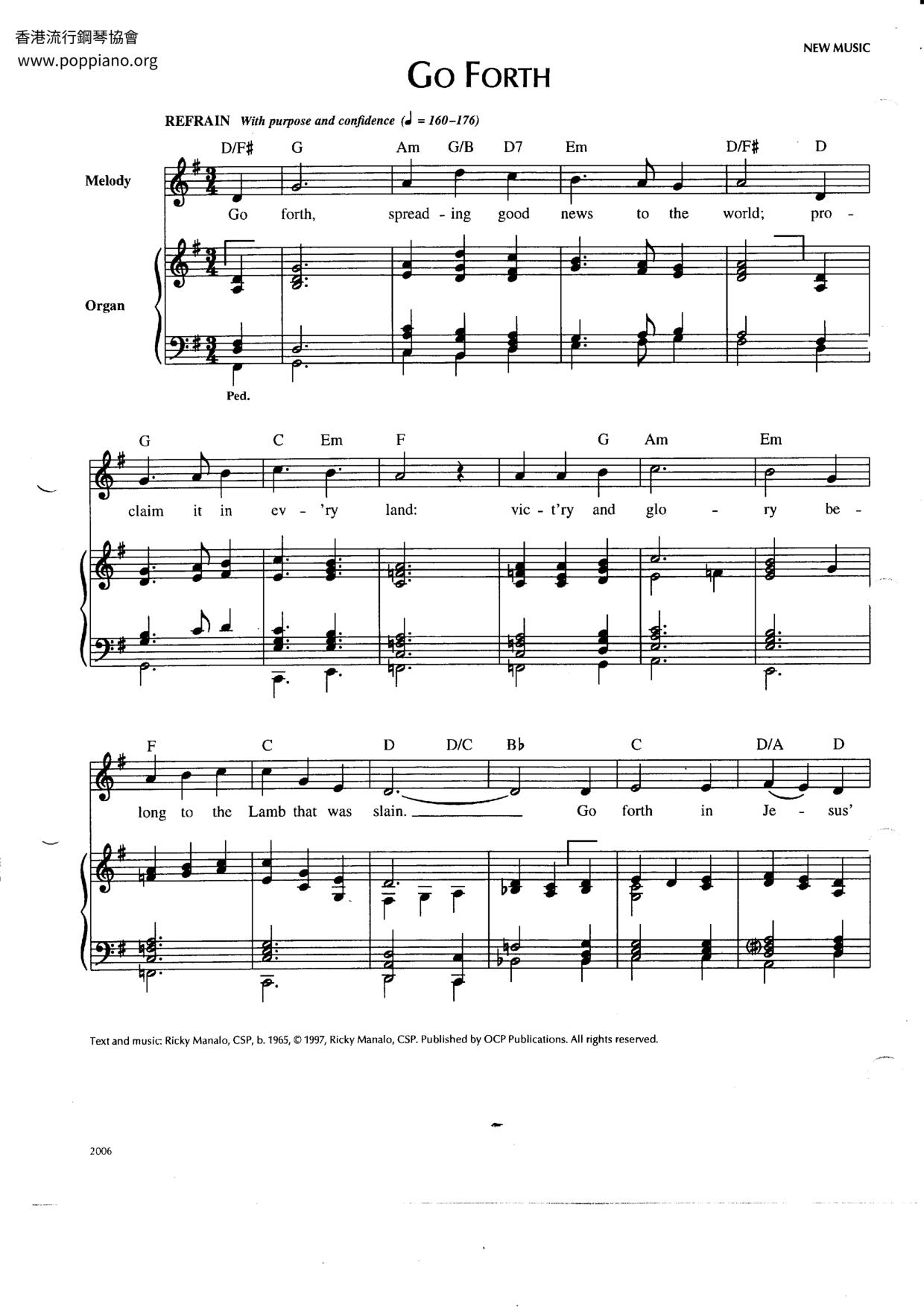 Go Forth Score