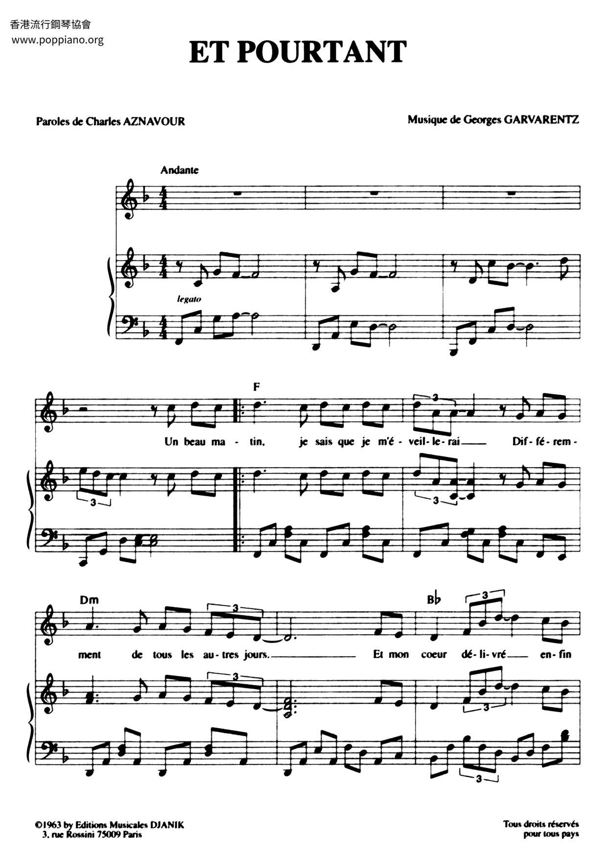 Et Pourtant Score