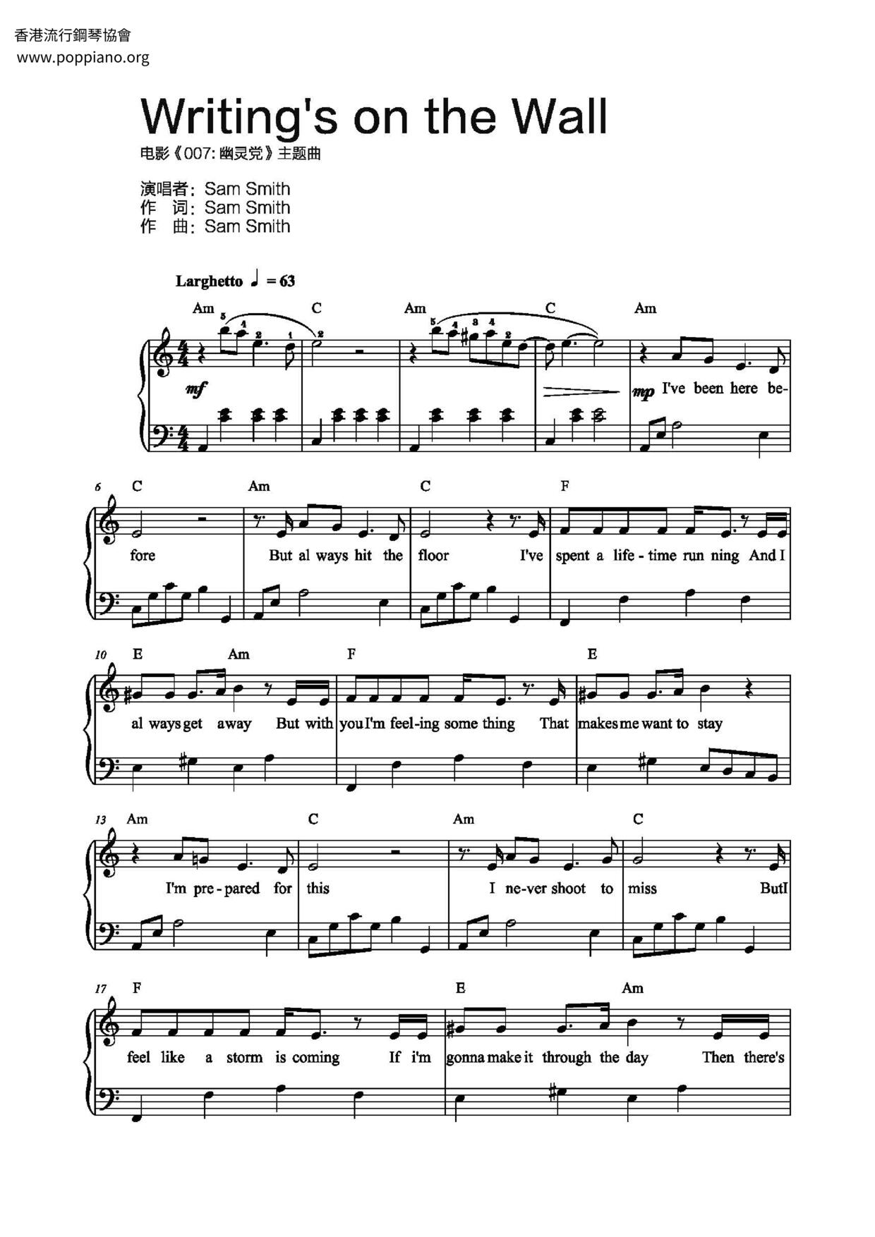 Spectre - Writing's On The Wall Score