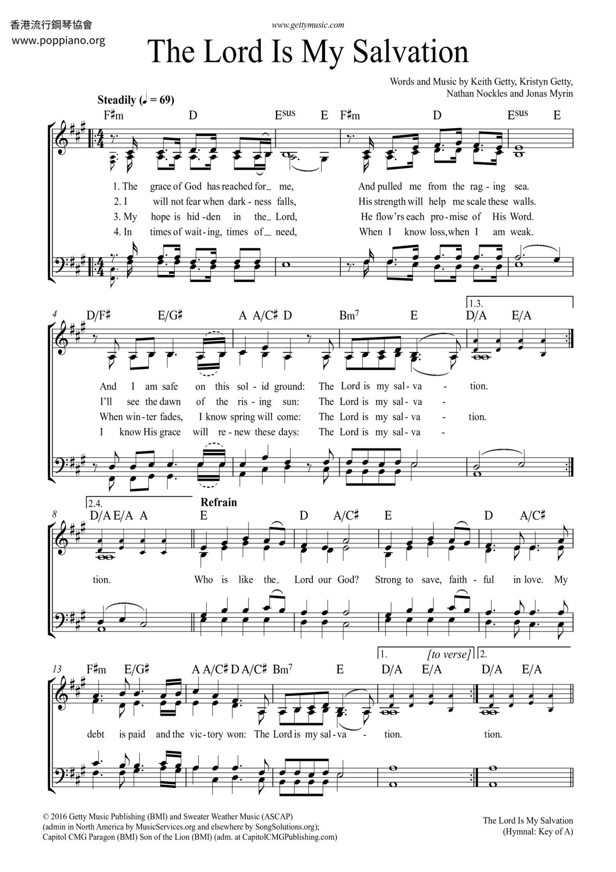 The Lord Is My Salvation Score