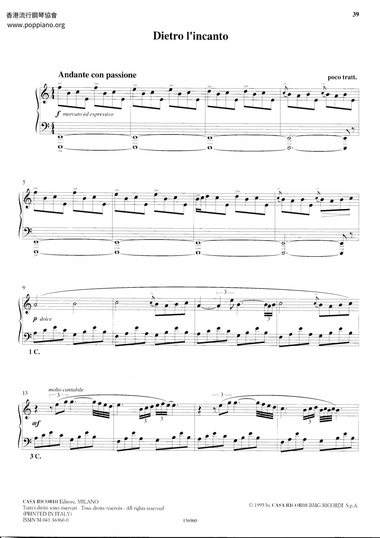 Dietro l'incanto Score
