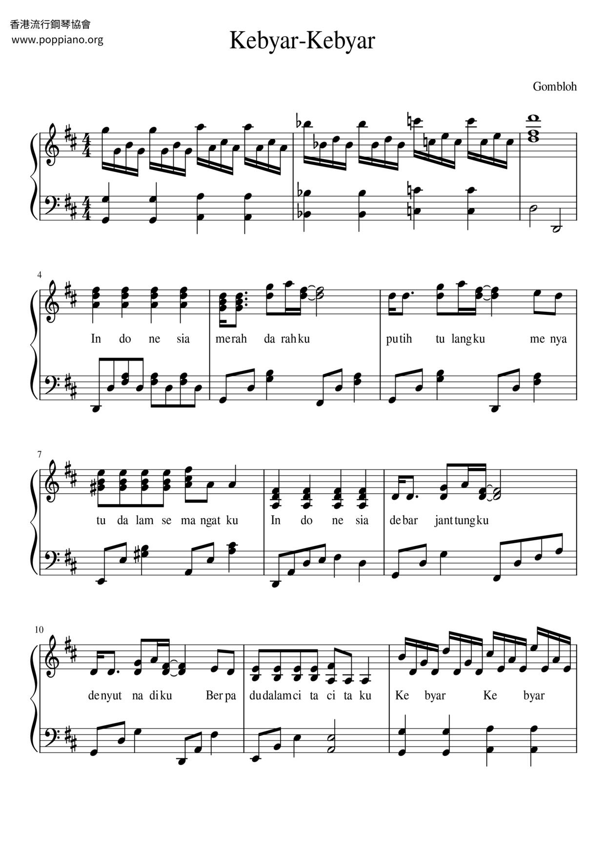 Kebyar Kebyar Score