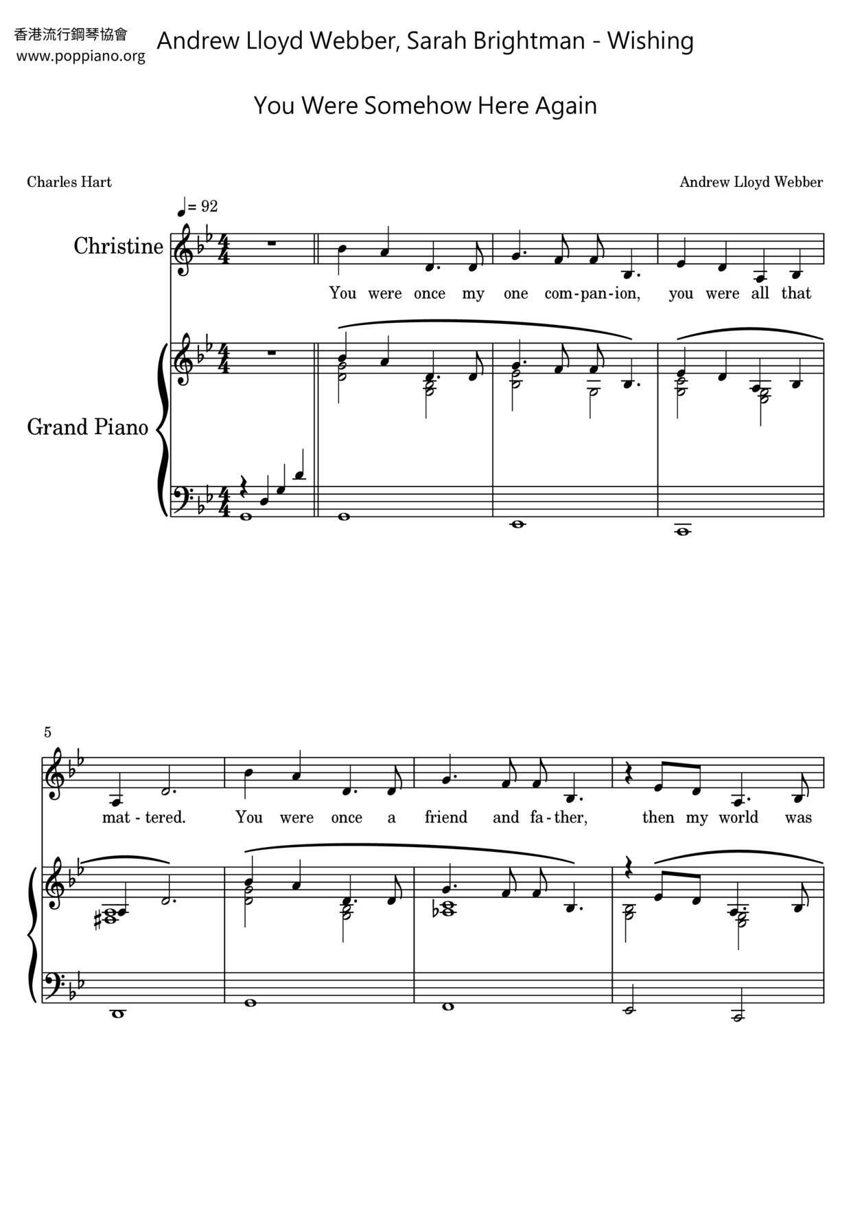 Wishing You Were Somehow Here Again Score