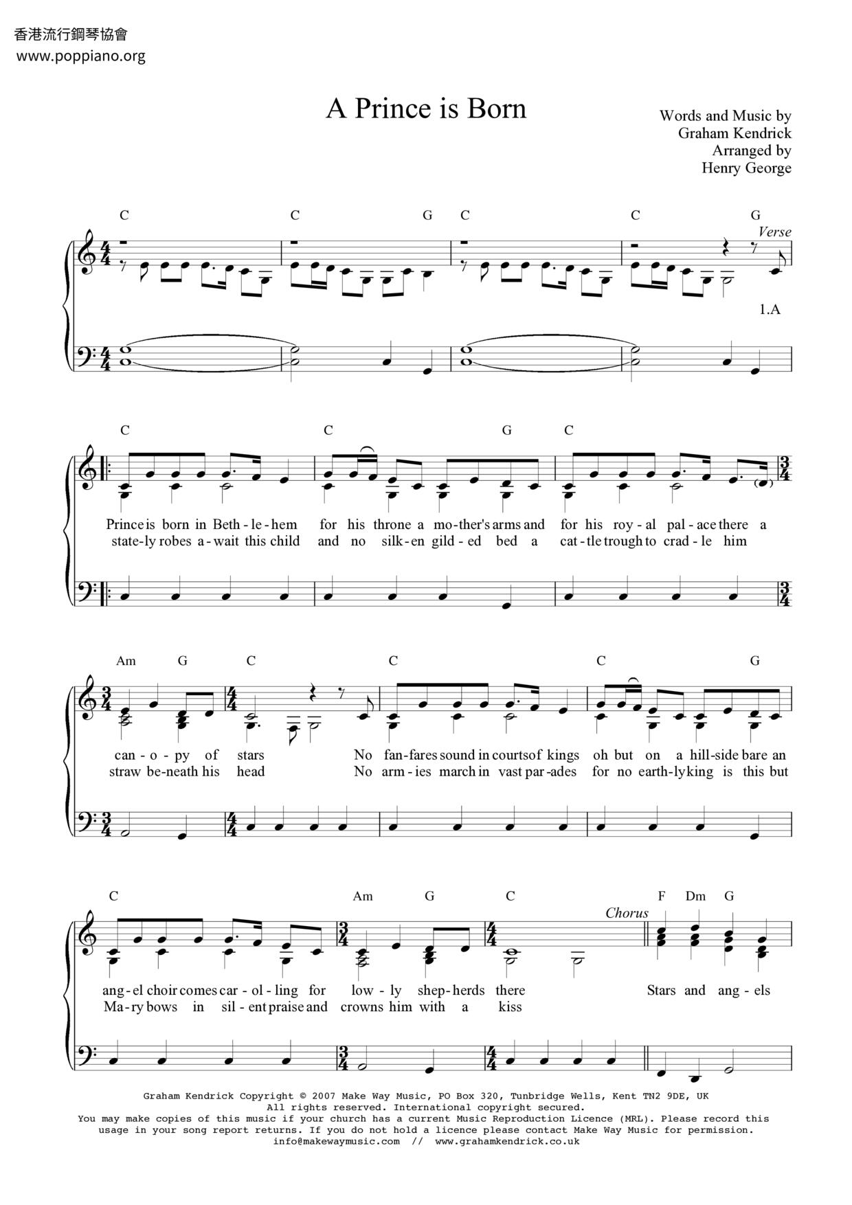 A Prince Is Born Score