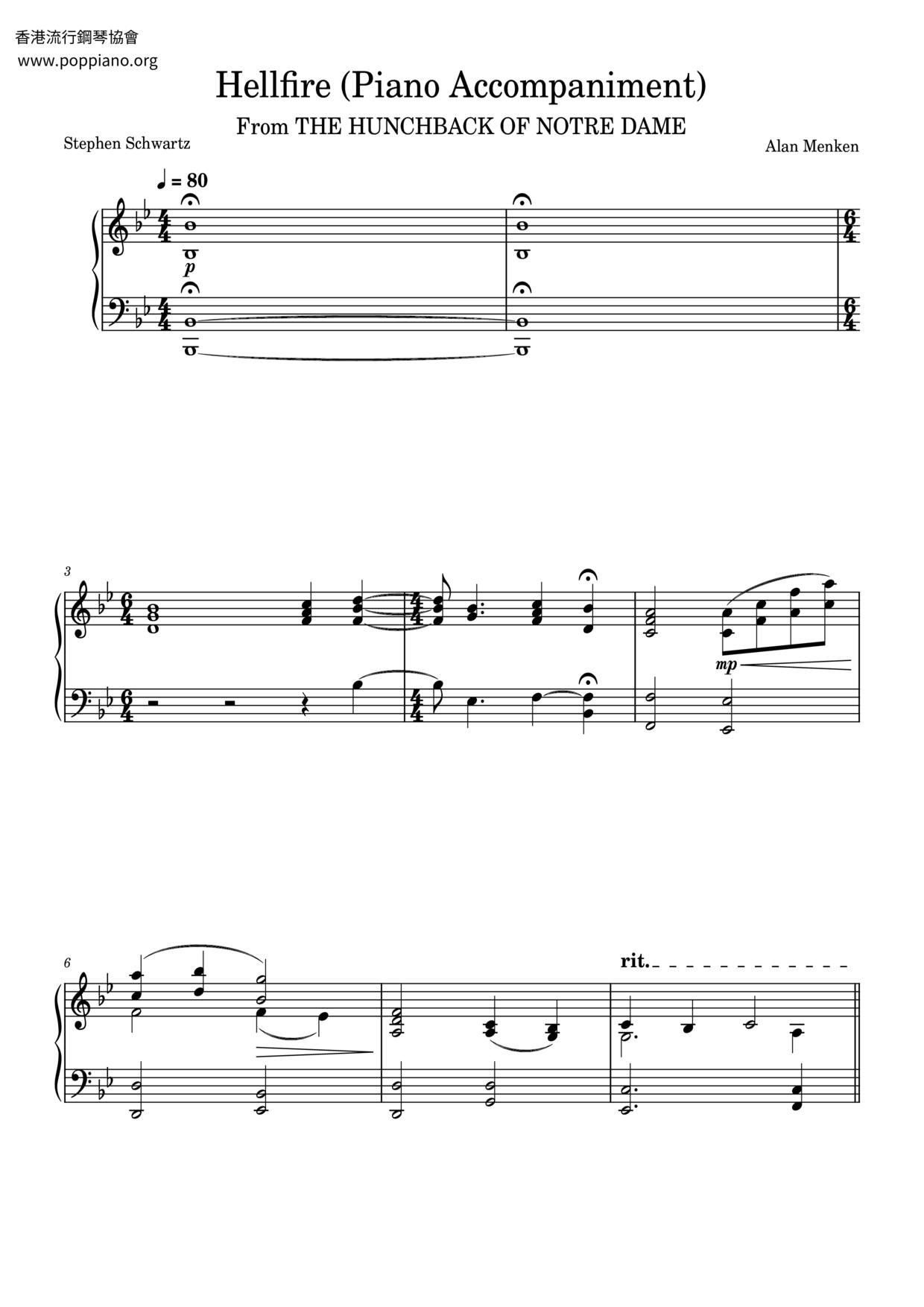 The Hunchback of Notre Dame - Hellfire Score
