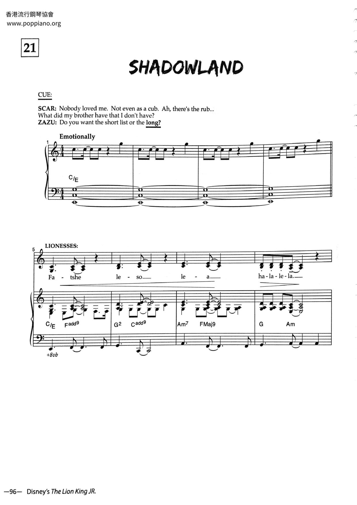 The Lion King - Shadowland Score