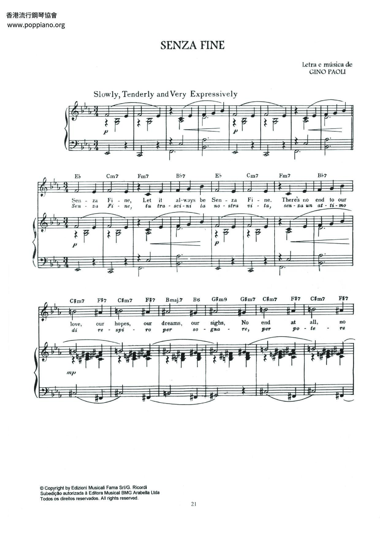 Senza Fine Score