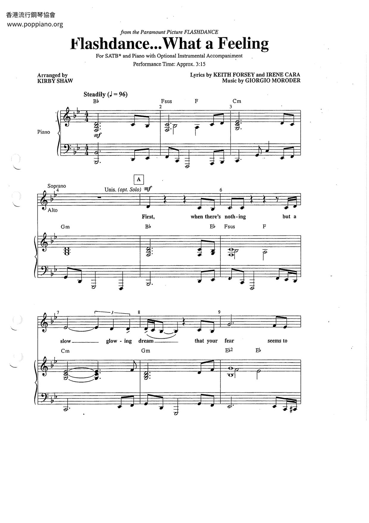 Flashdance - What A Feeling Score