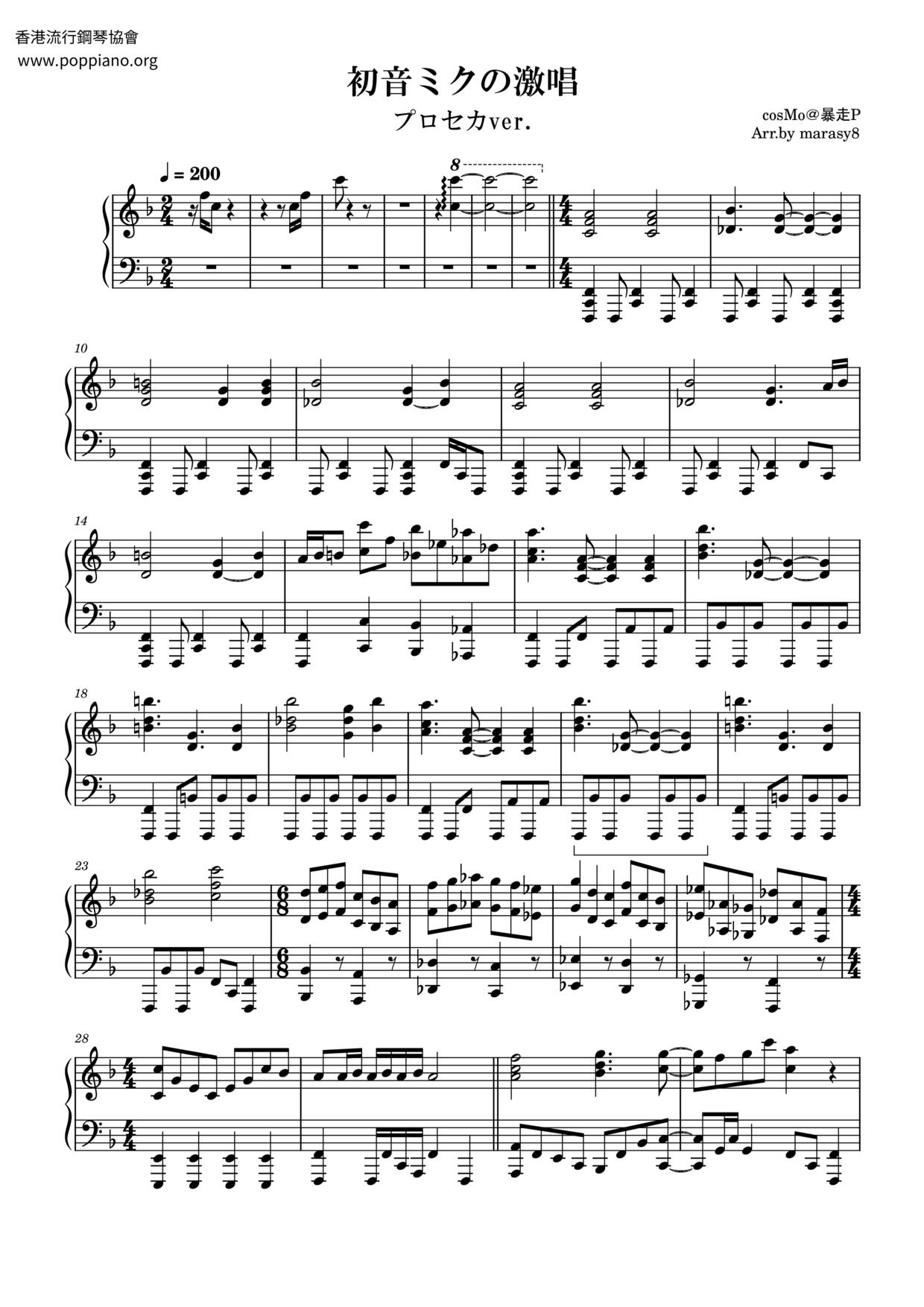 The Intense Song Of Hatsune Miku Score