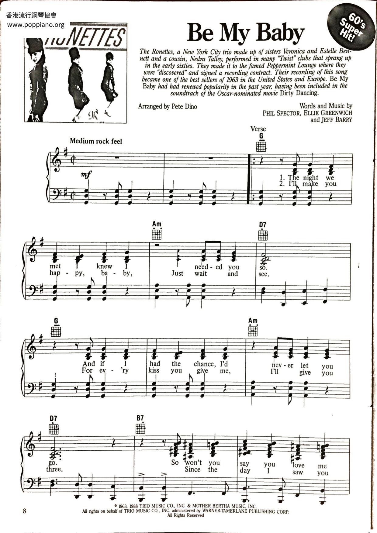 Be My Baby Score