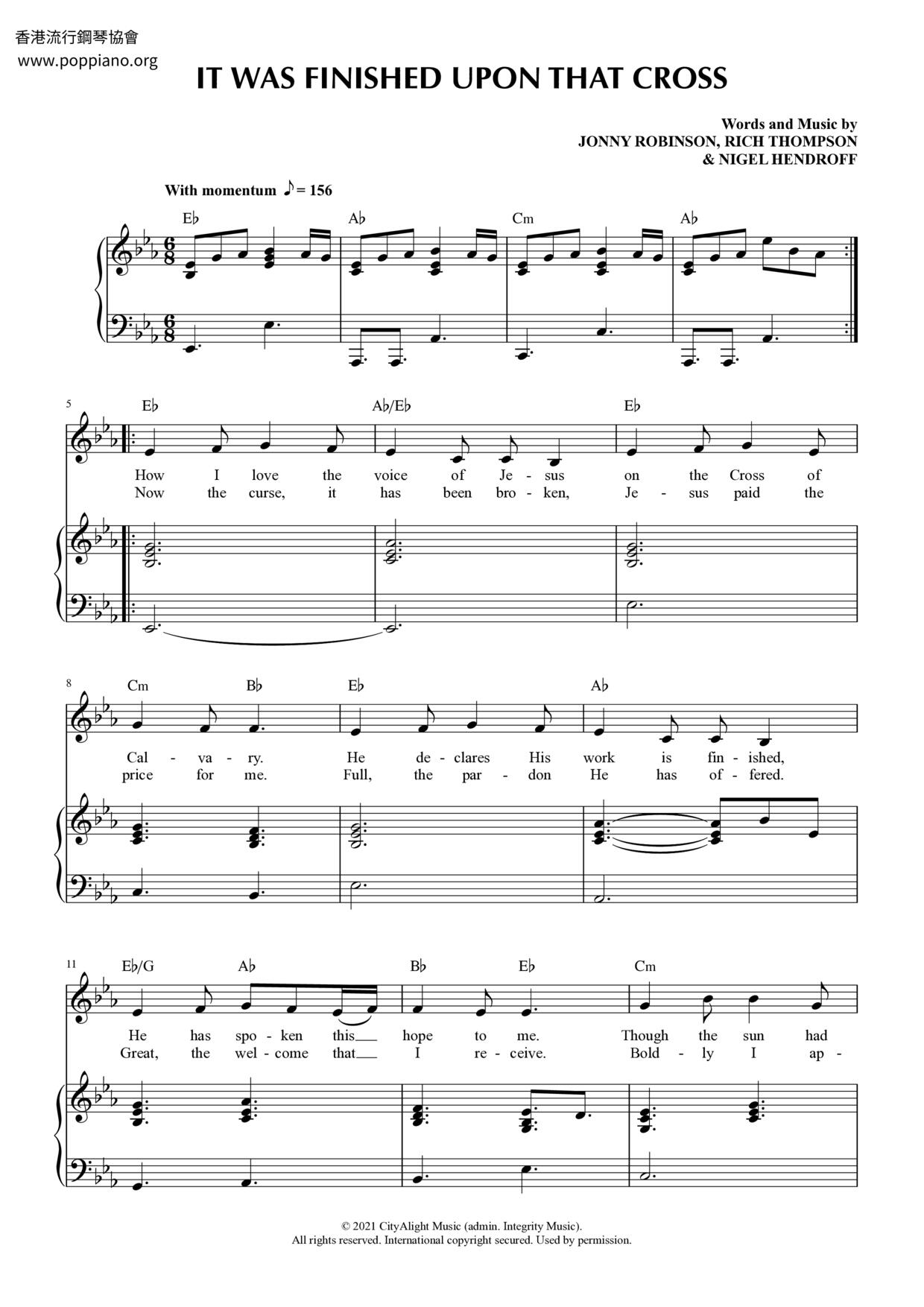 It Was Finished Upon That Cross Score