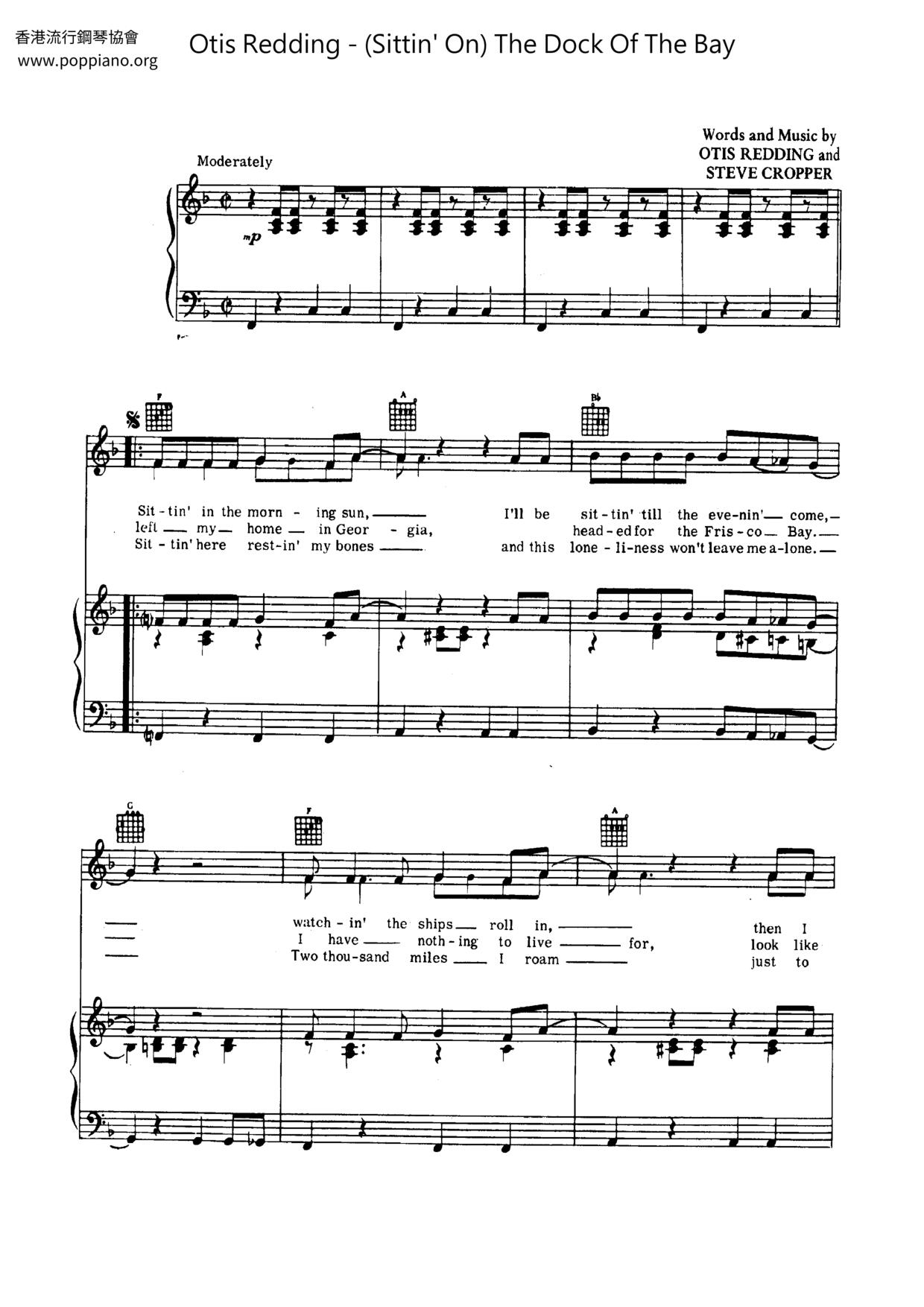 (Sittin' On) The Dock Of The Bay Score