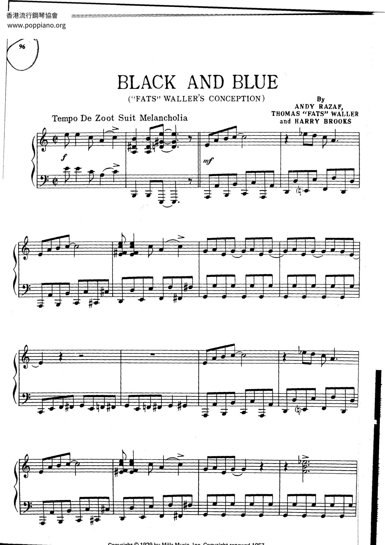 Black And Blue Score