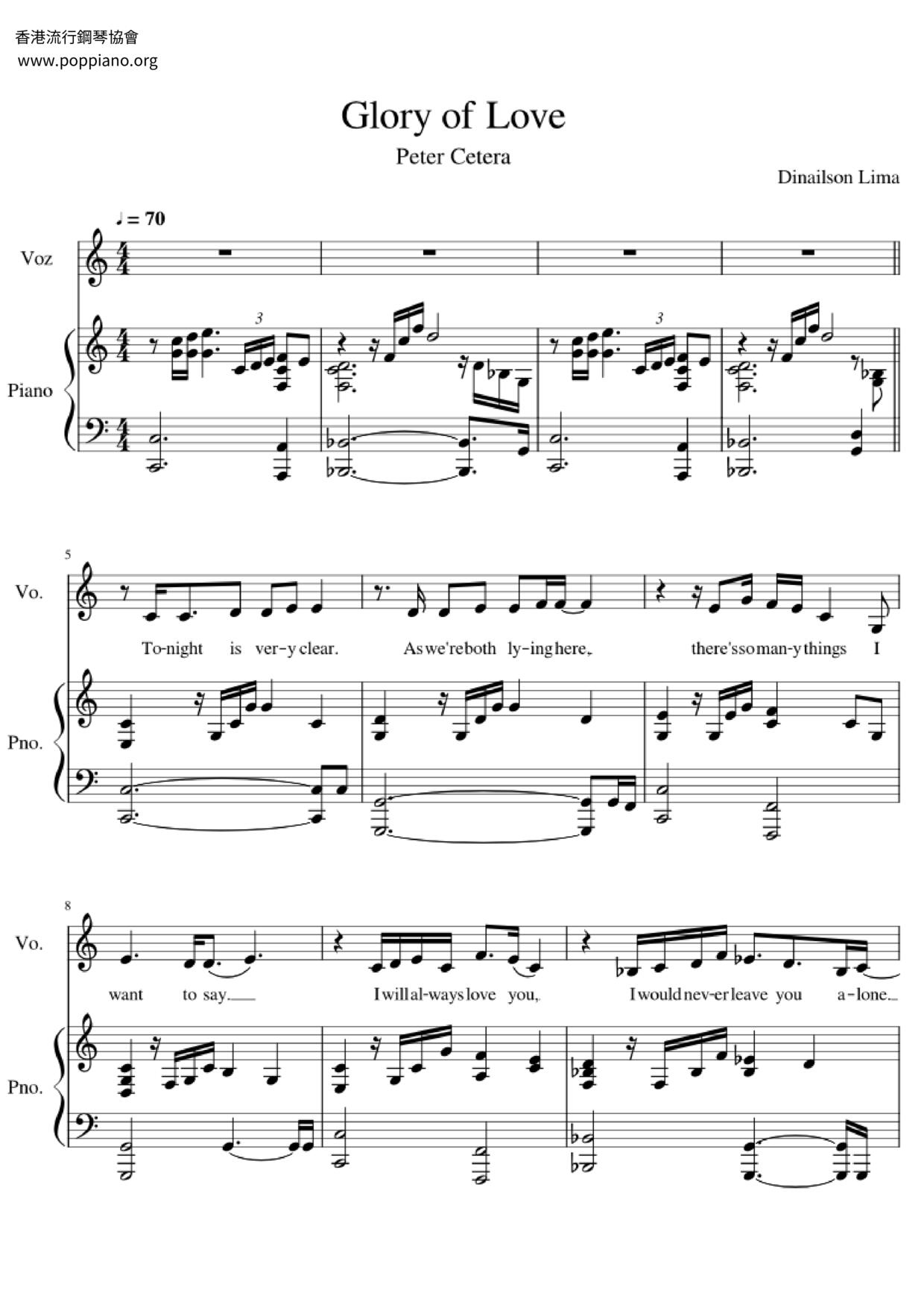 Glory Of Love Score