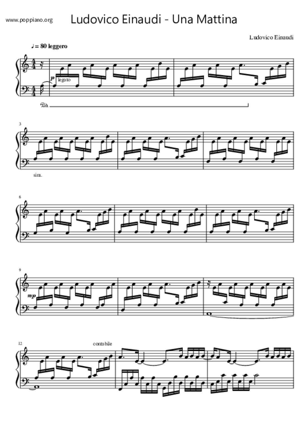 Una Mattina Score