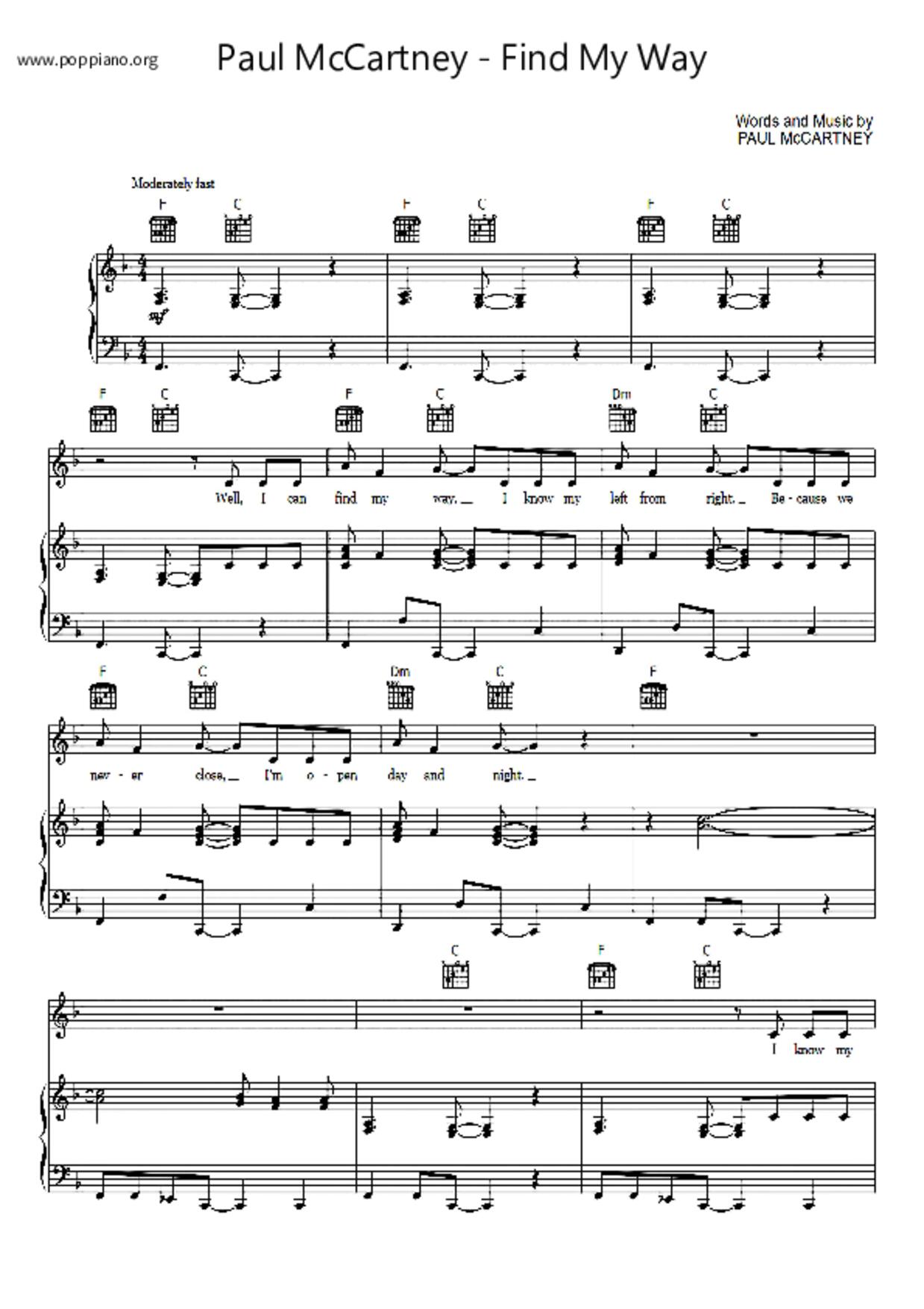 Find My Way Score