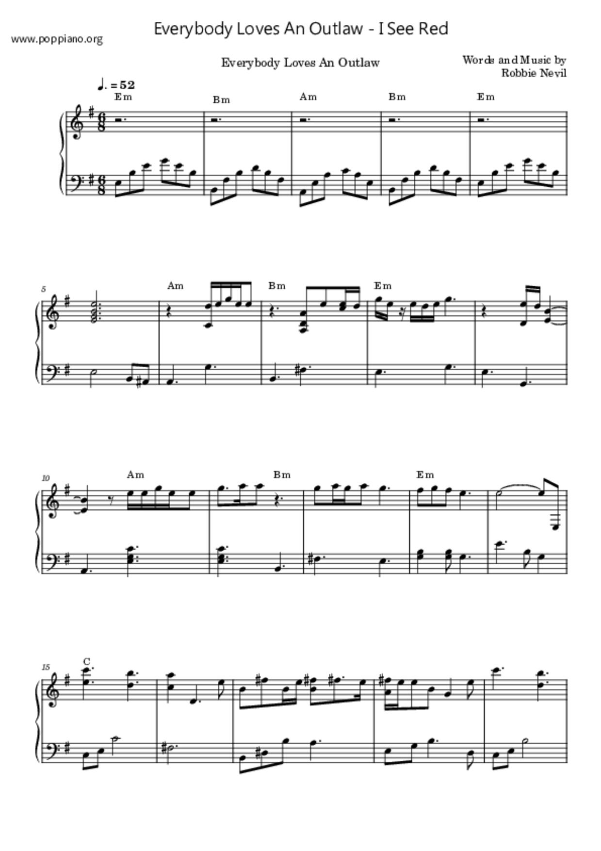 I See Red Score