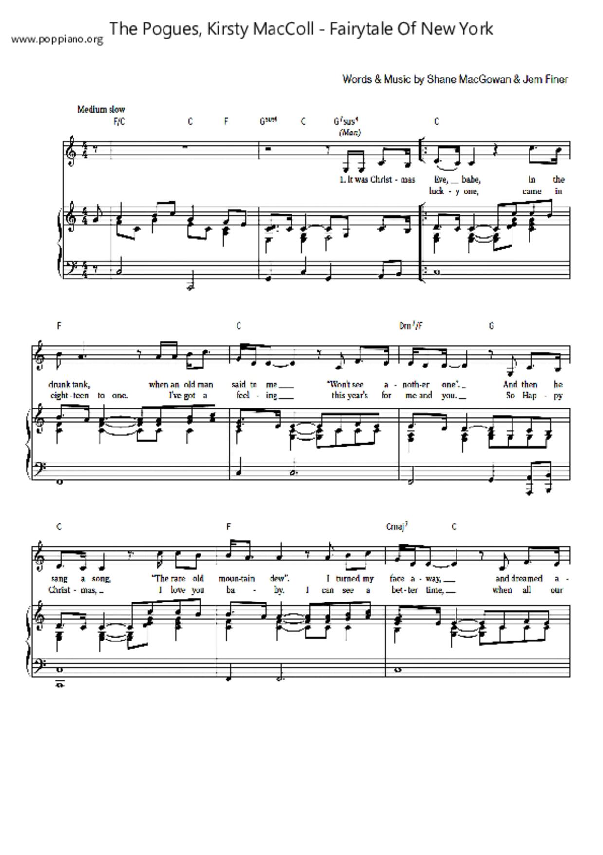 Fairytale Of New York (feat. Kirsty MacColl) Score