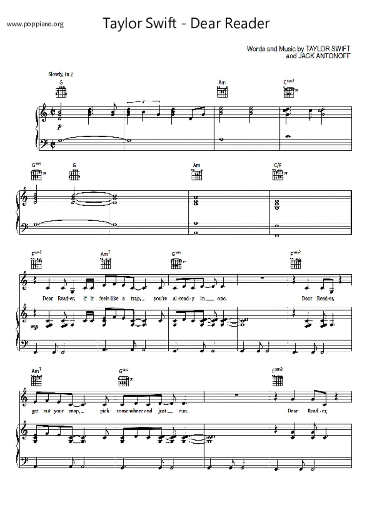 Dear Reader Score