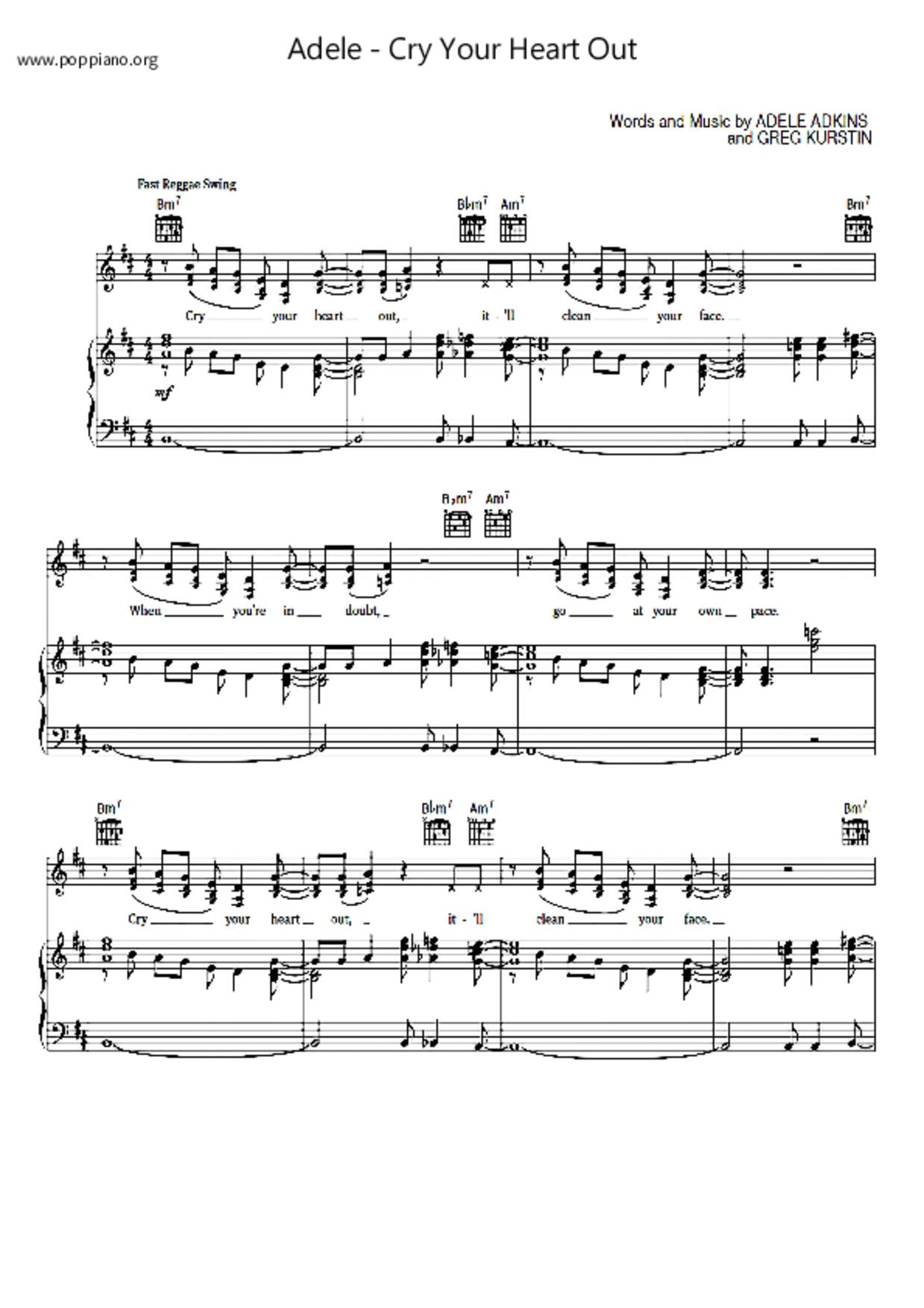 Cry Your Heart Out Score