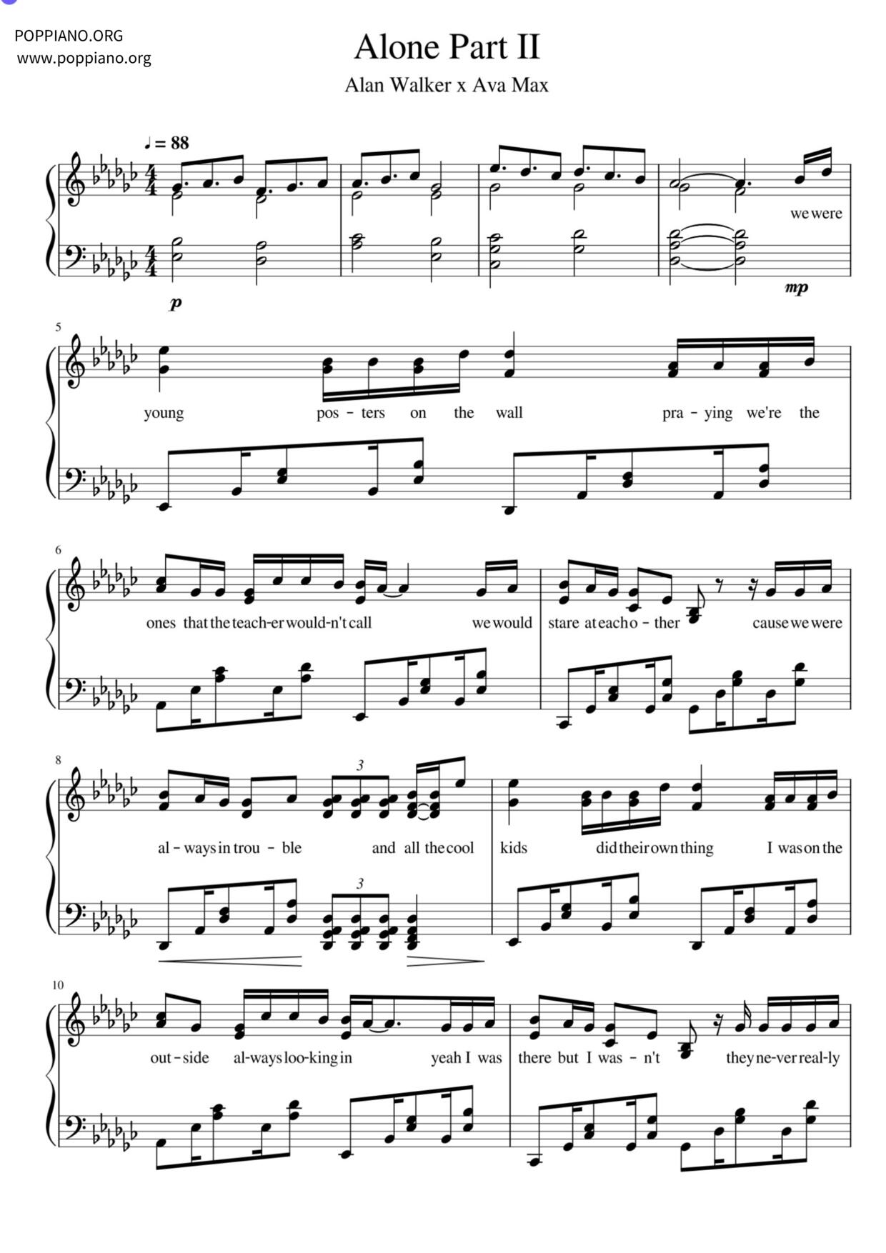 Alone, Part II Score