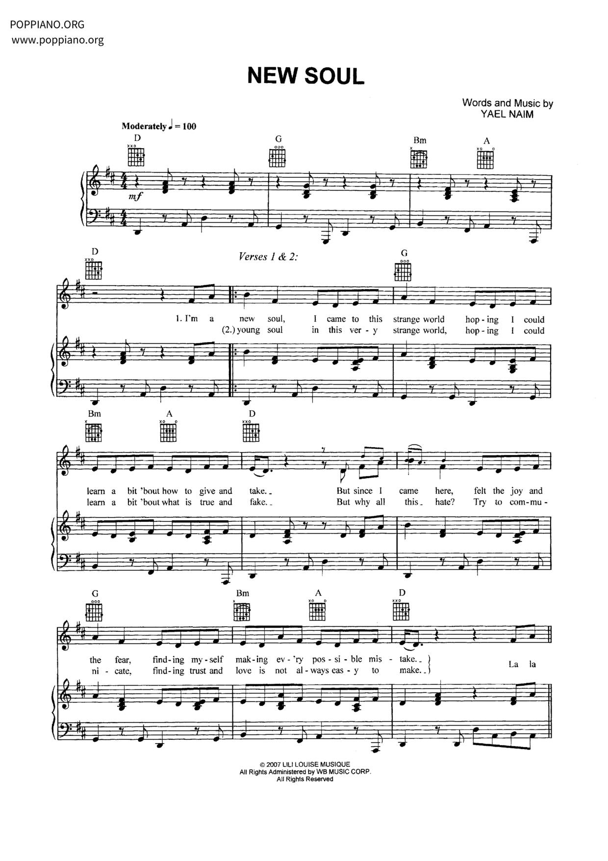 New Soul琴譜