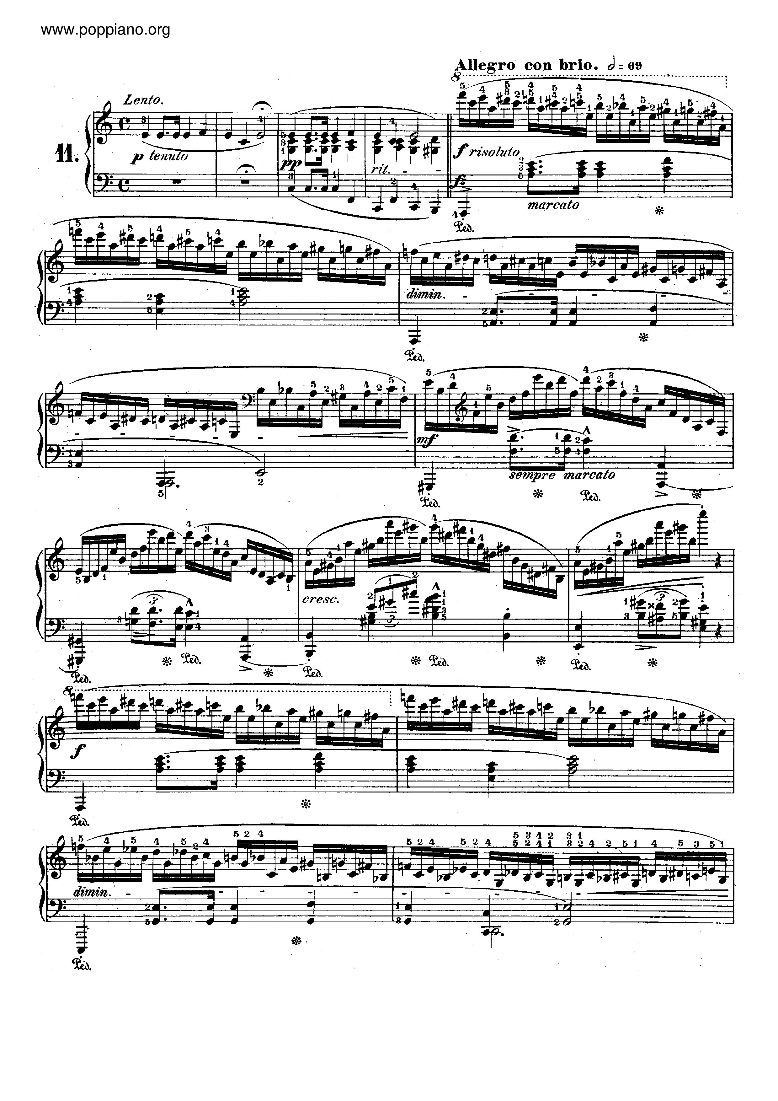 Études, Op. 25: No. 11, Étude in A Minor "Winter Wind"琴譜