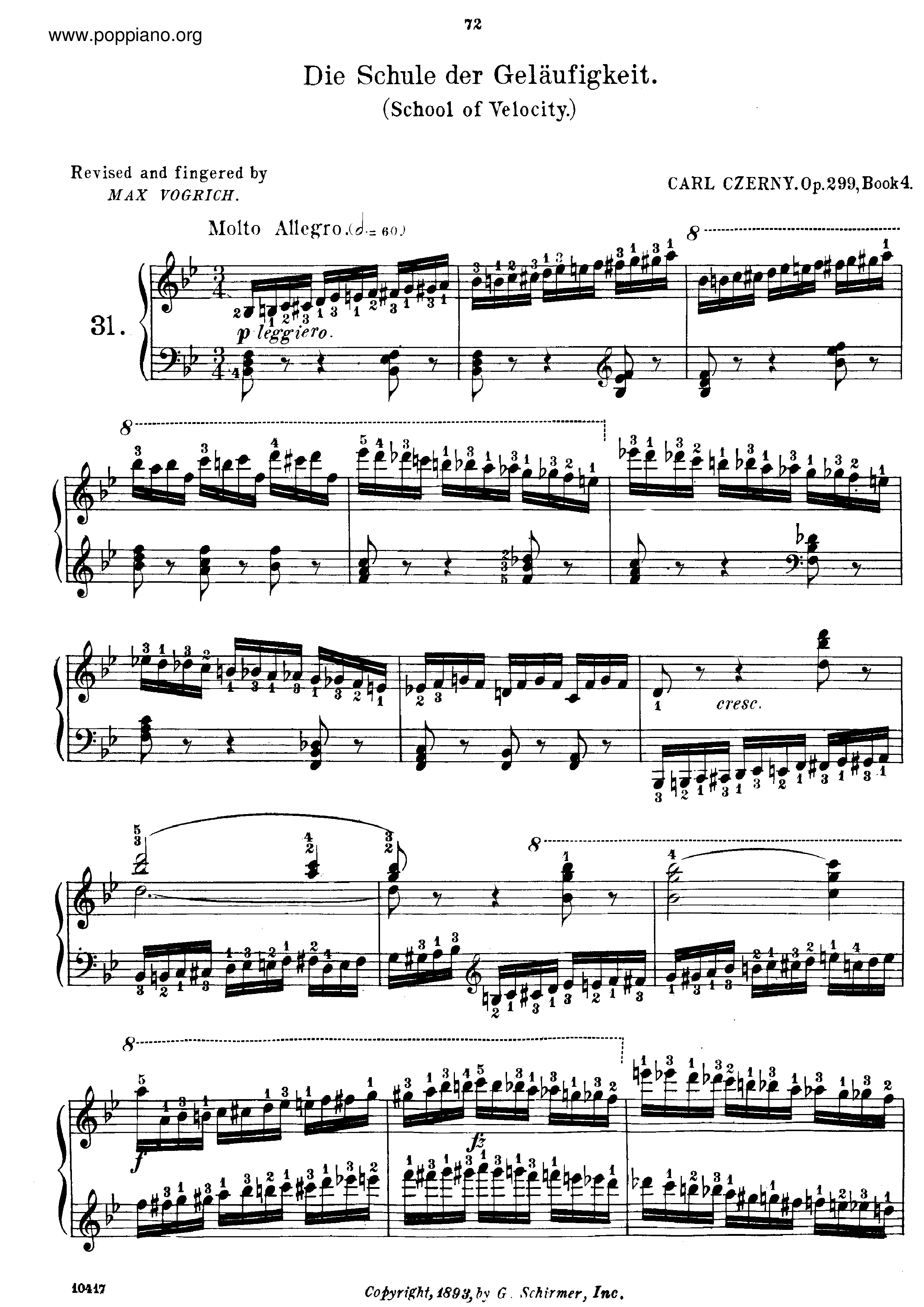 School Of Velocity, Op.299 book 4琴譜