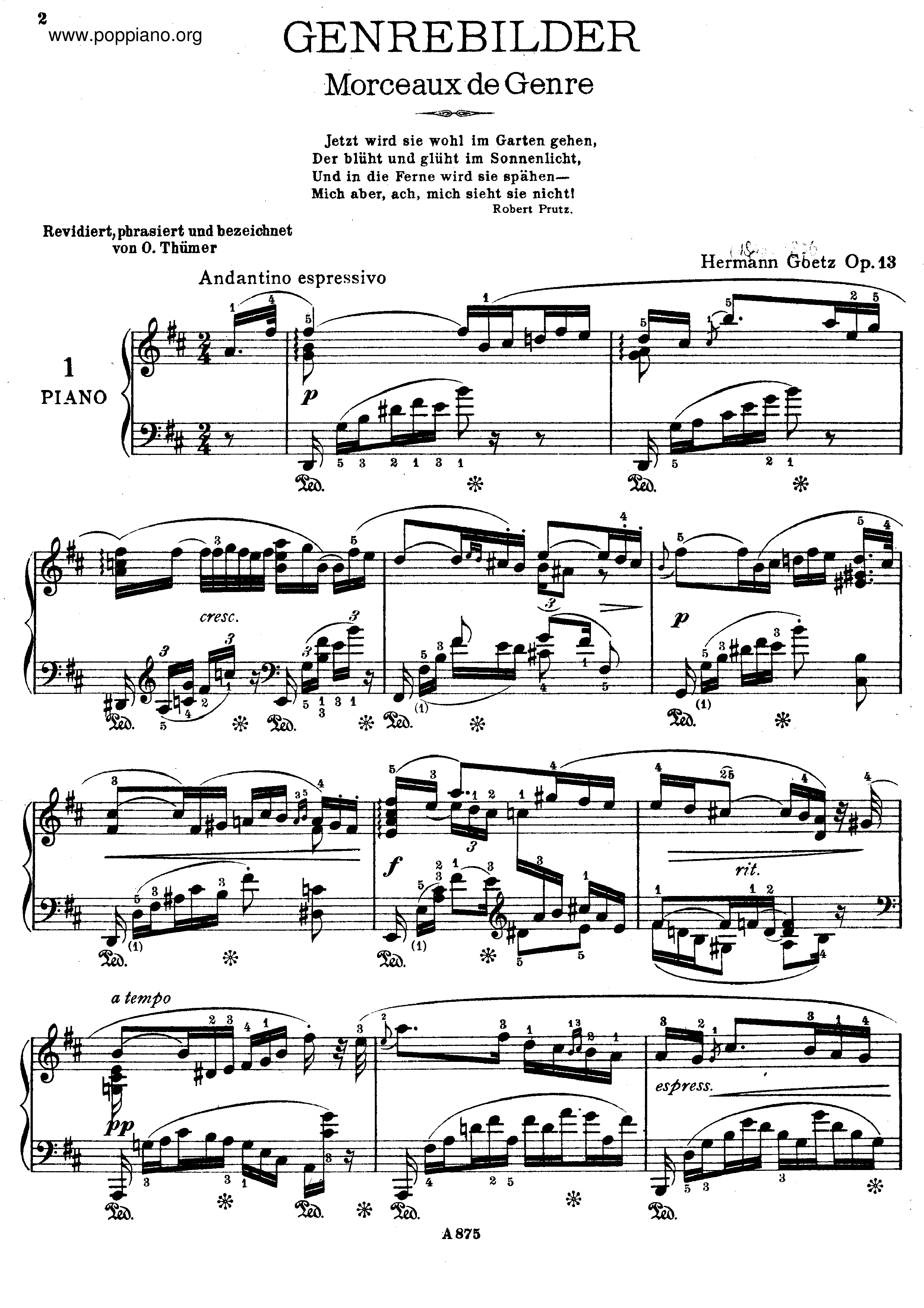 6 Genrebilder, Op.13琴譜