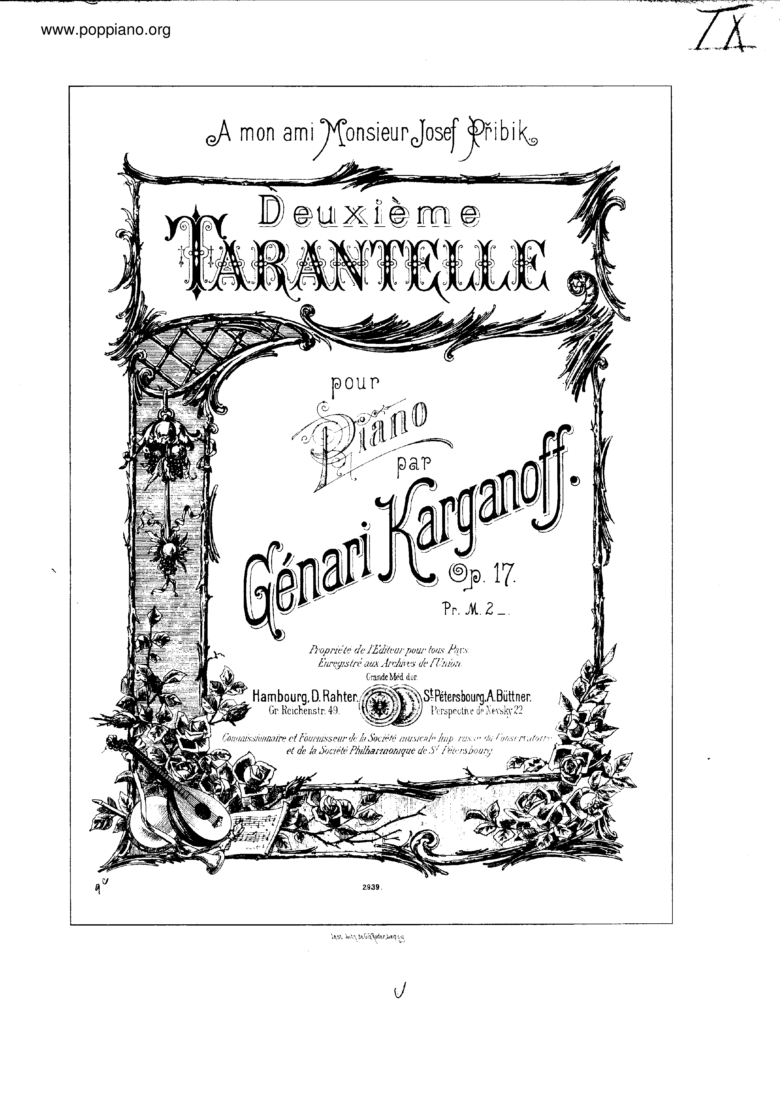 Tarantelle No.2, Op.17琴譜