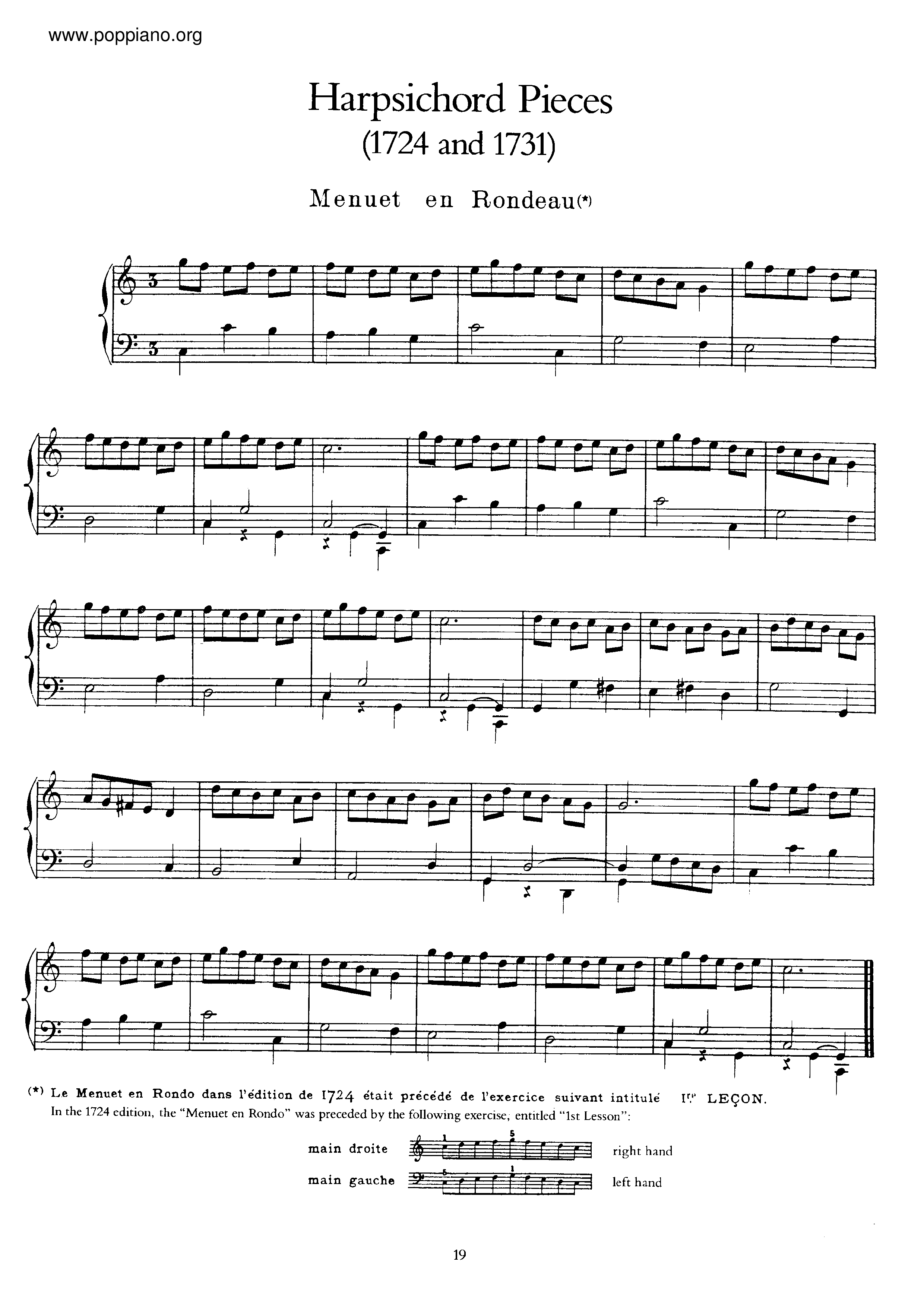 Pieces de Clavecin琴譜