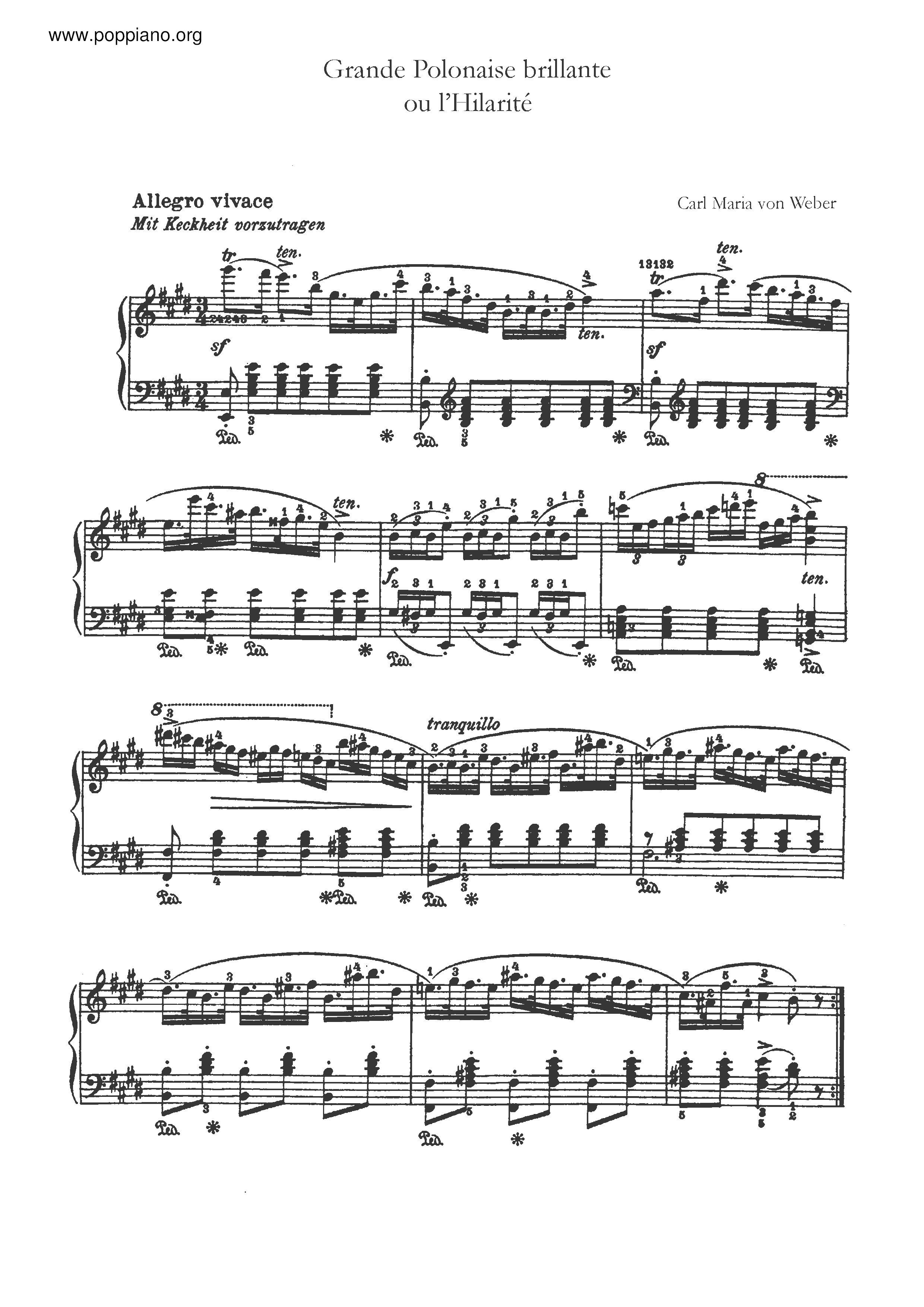 Polacca brillante, Op.72琴譜