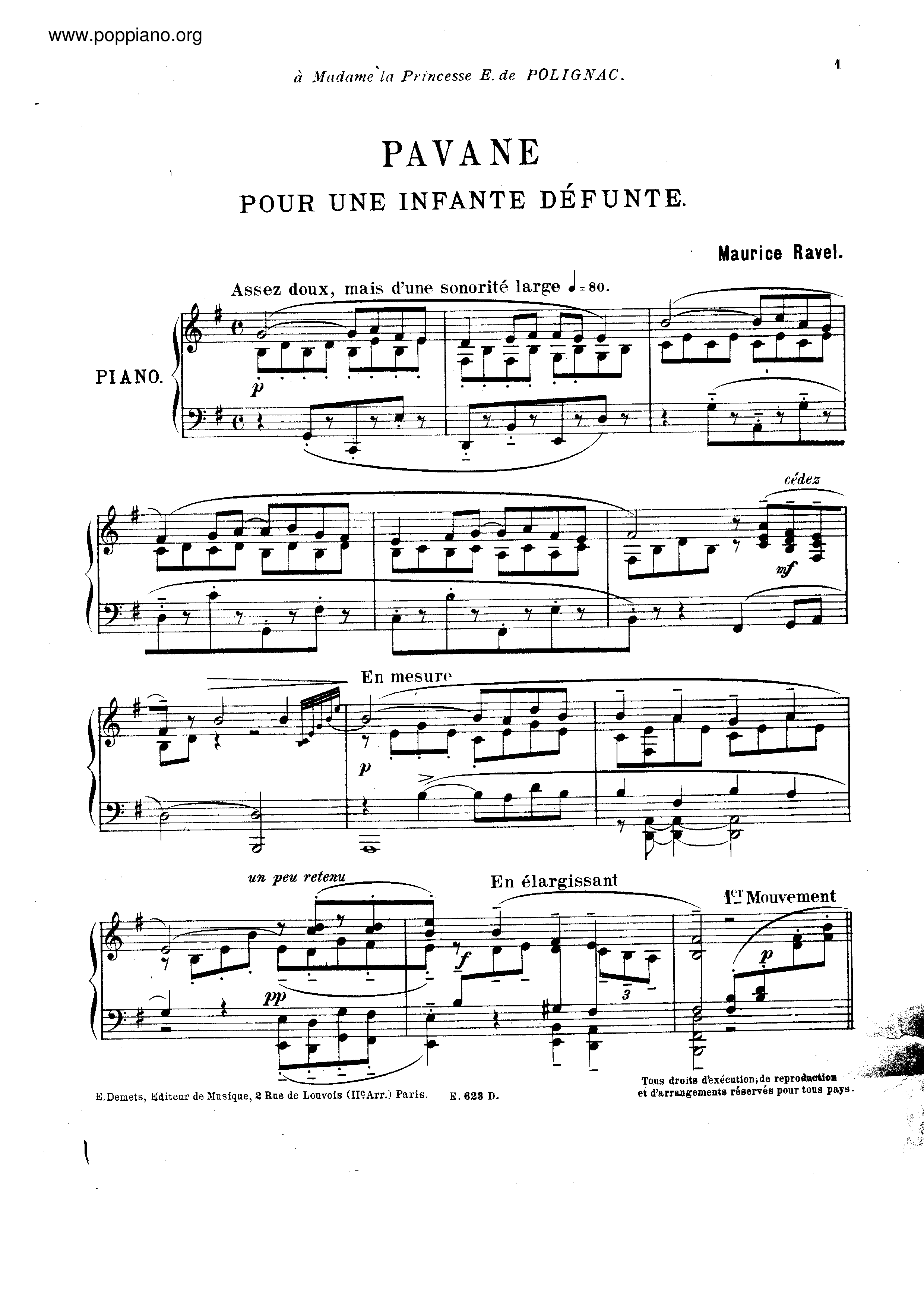 Pavane for Dead Princess琴譜