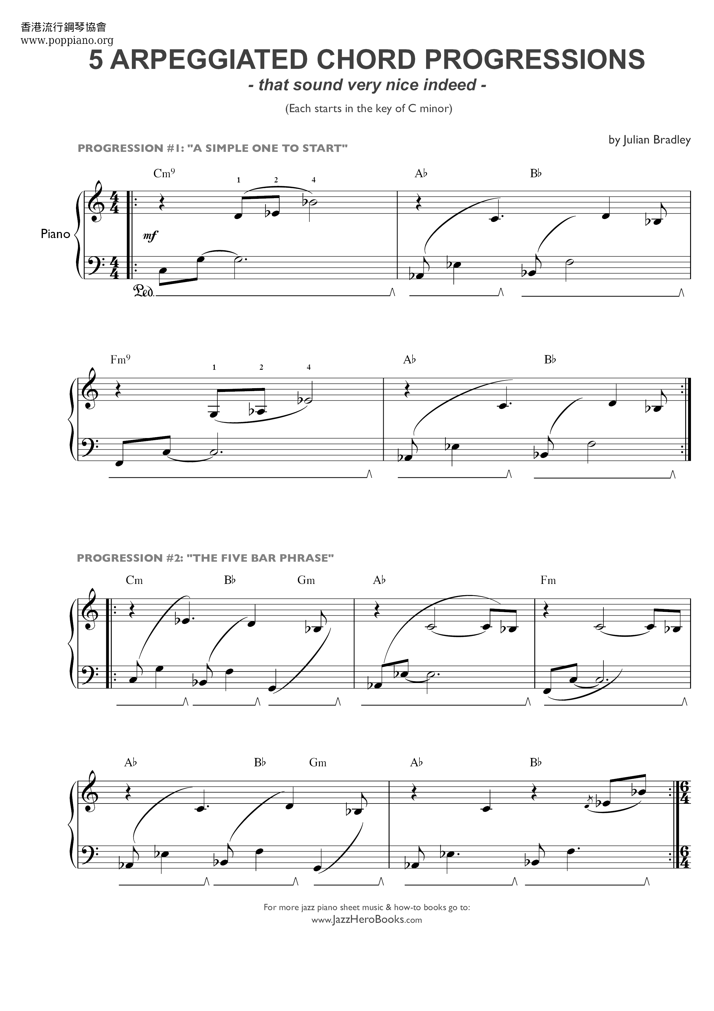 5 Arpeggiated Chord Progressions琴譜