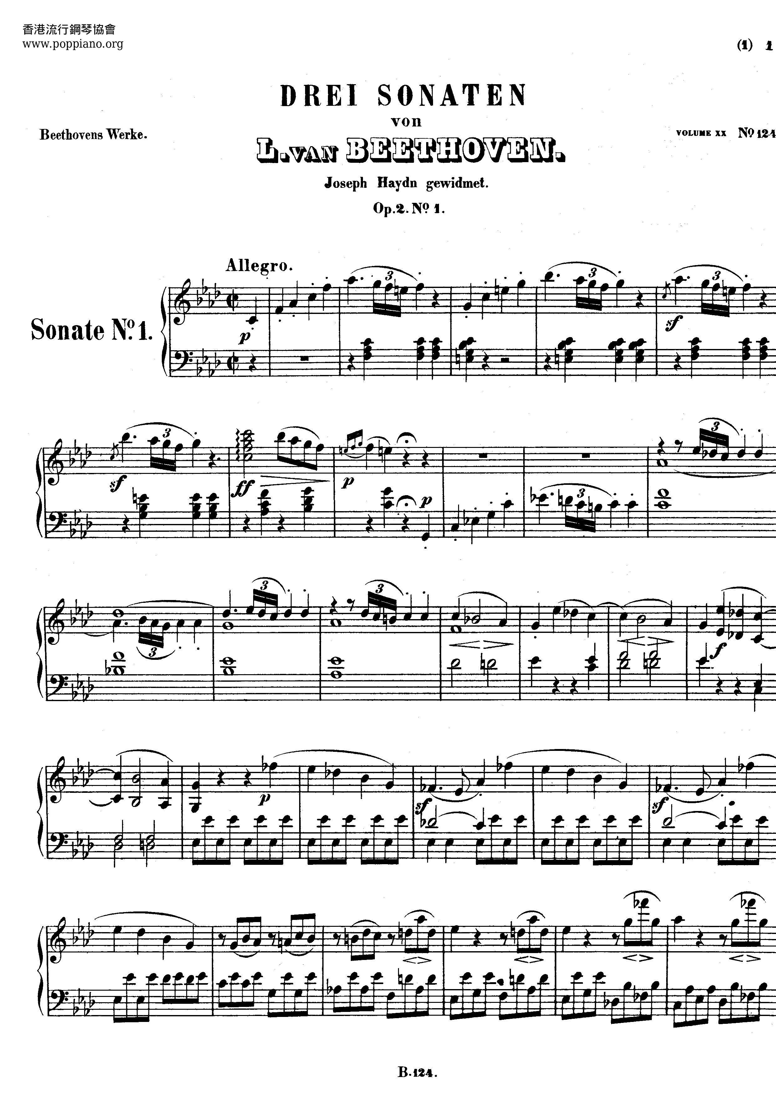 Piano Sonata Op. 2琴譜