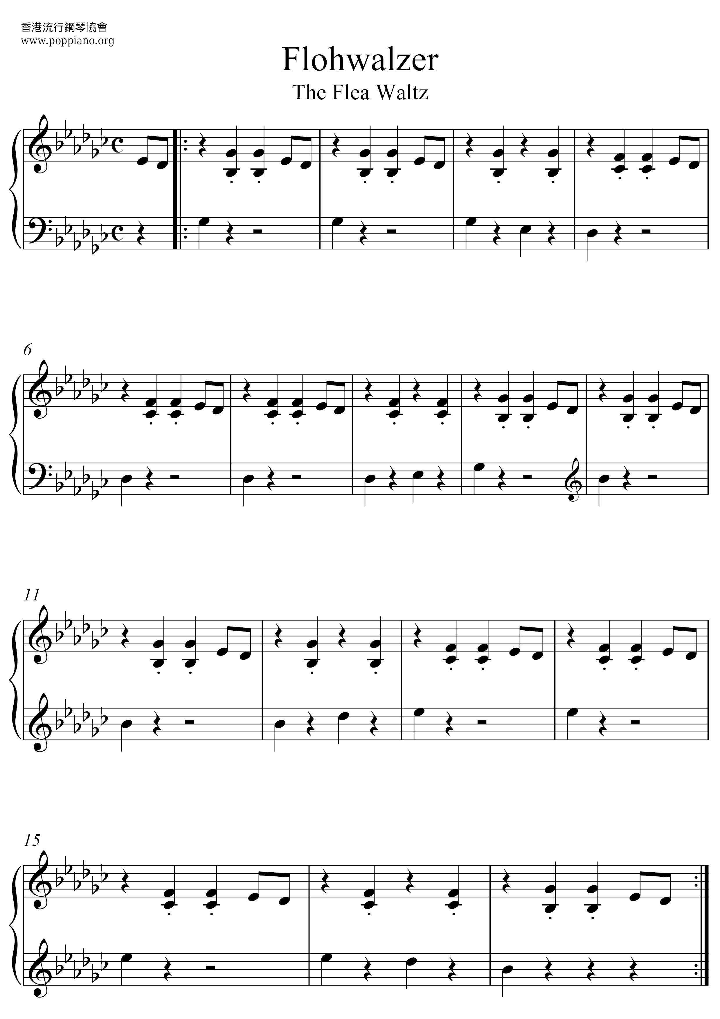 Flohwalzer 跳蚤圓舞曲琴譜