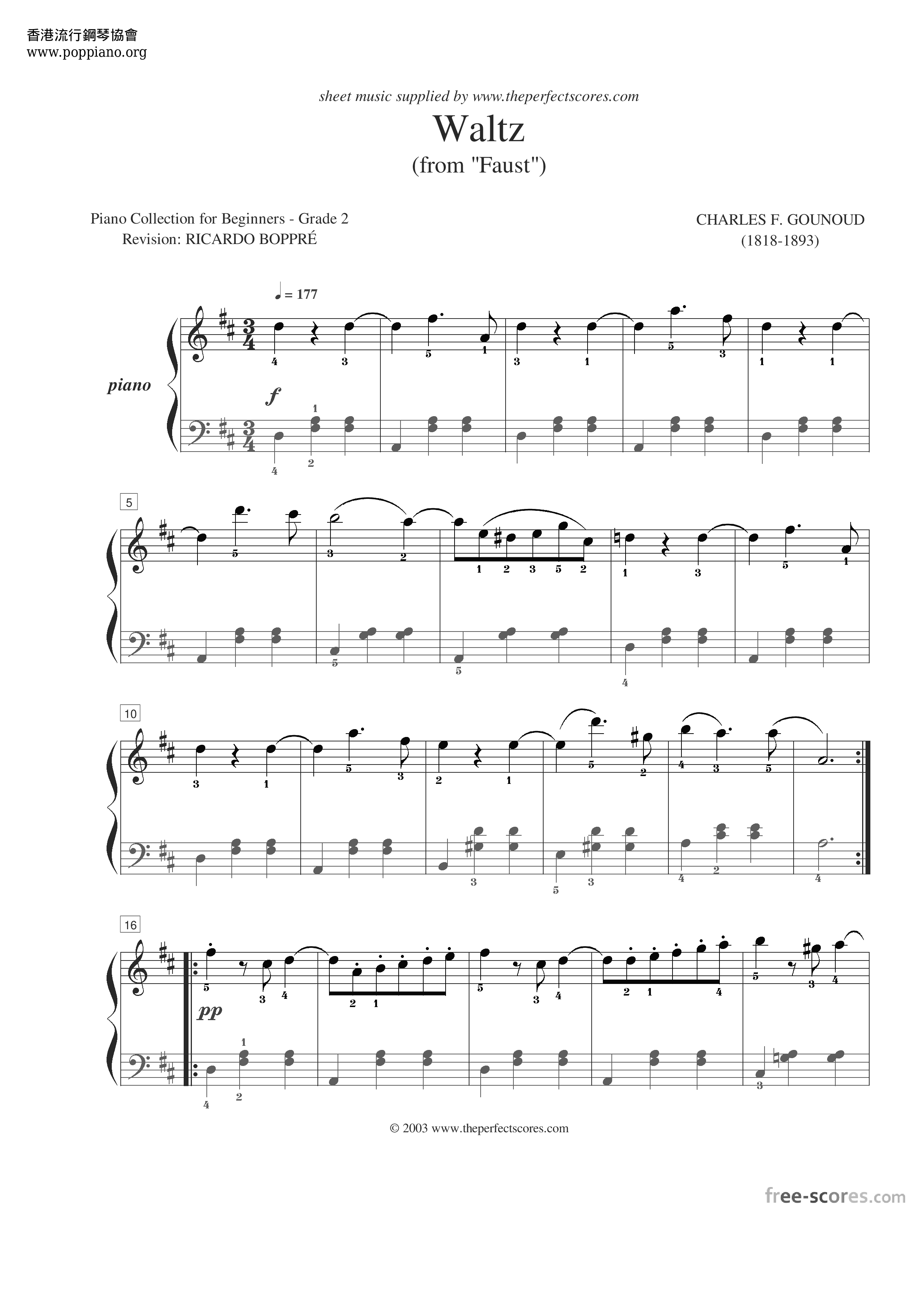 Waltz From Faust琴譜