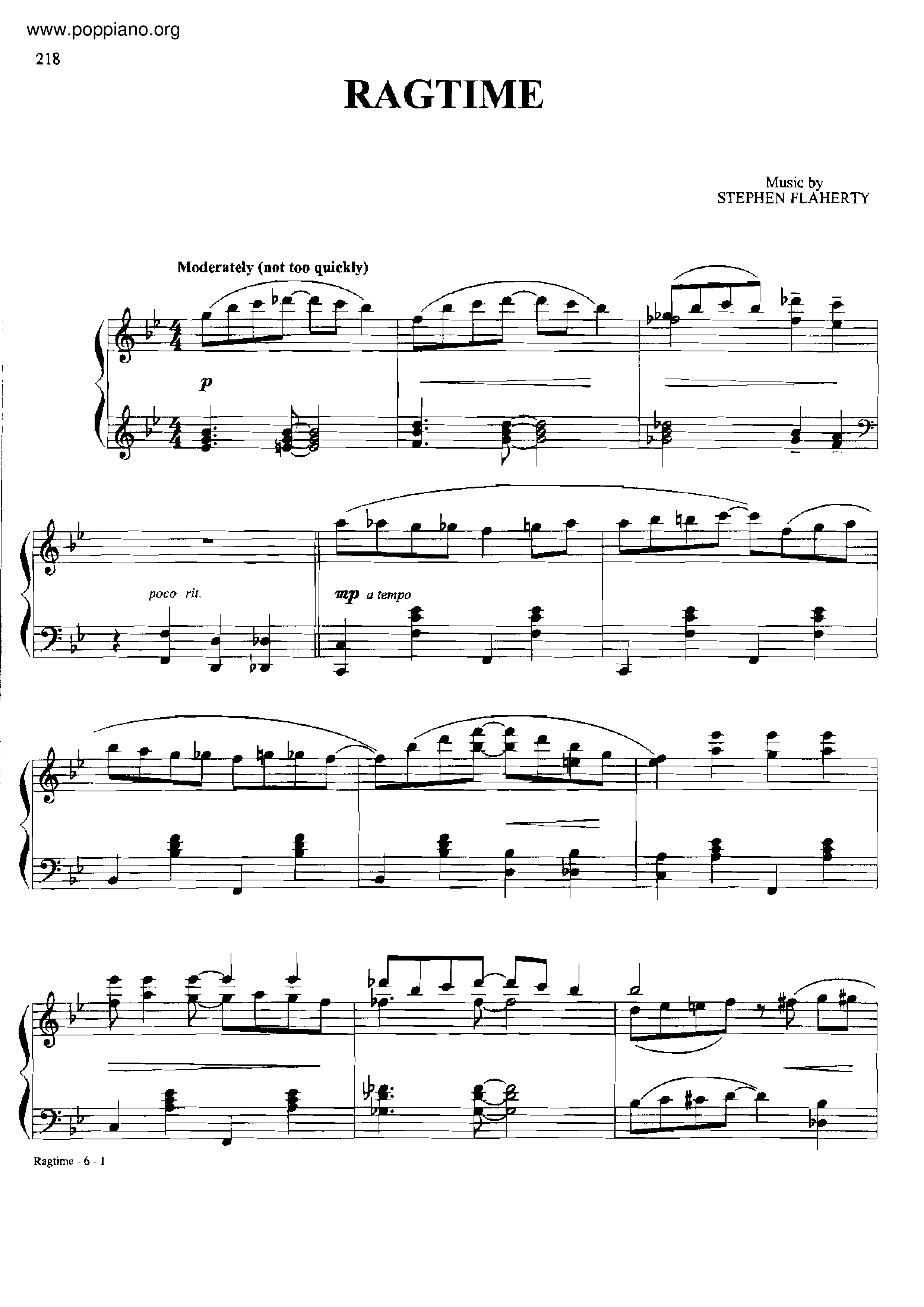 Ragtime琴譜