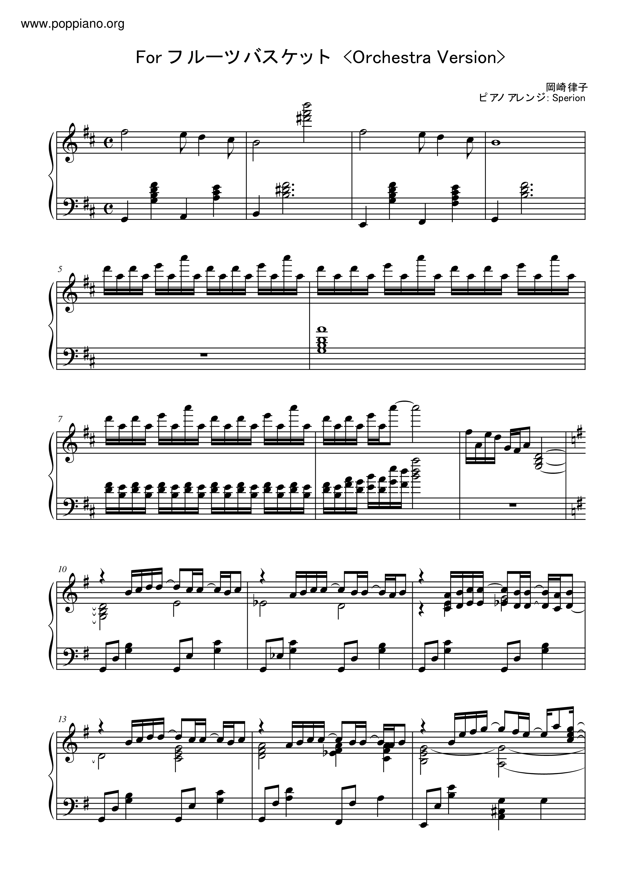 For フルーツバスケット / 岡崎律子琴譜