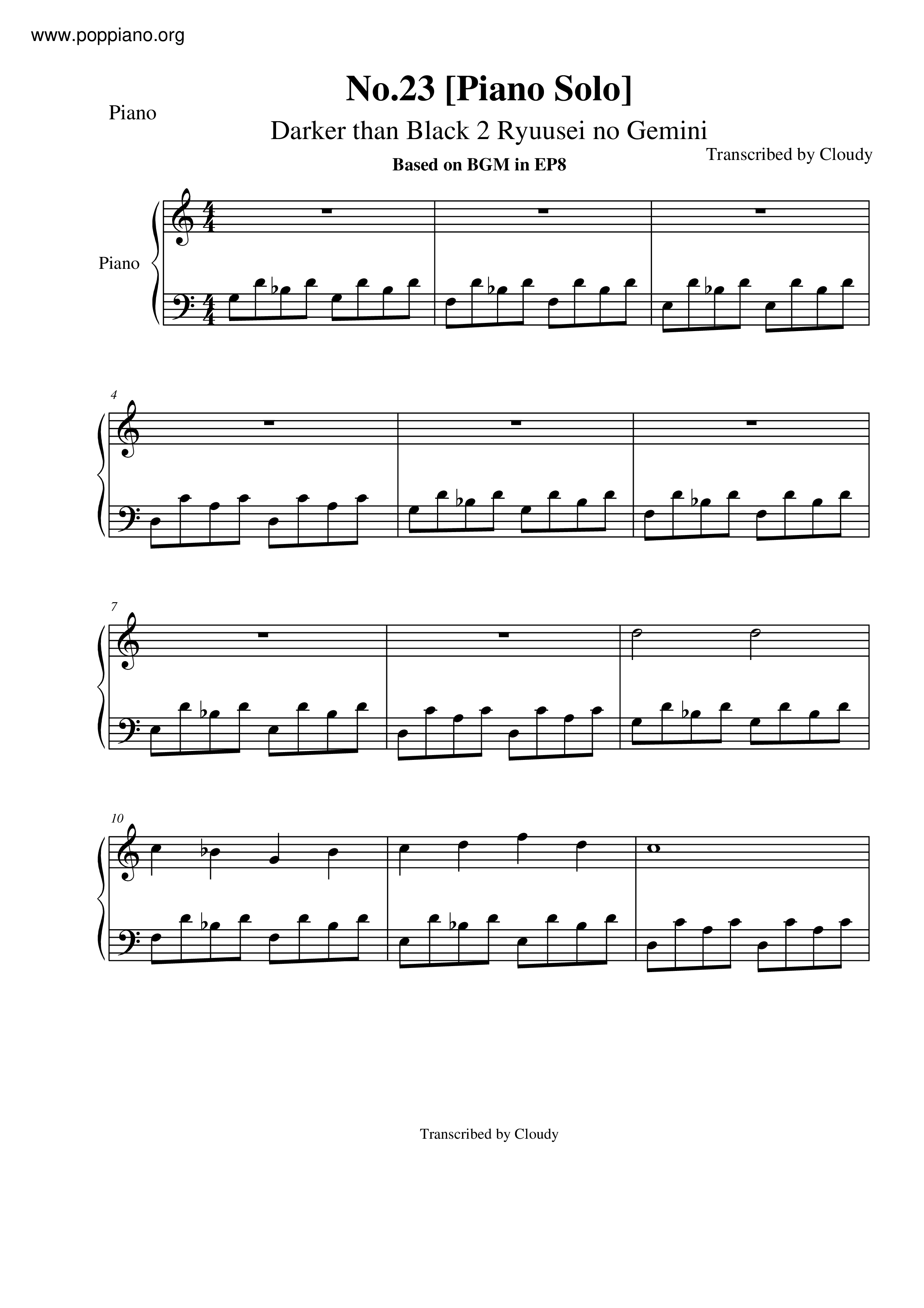 No.23琴譜