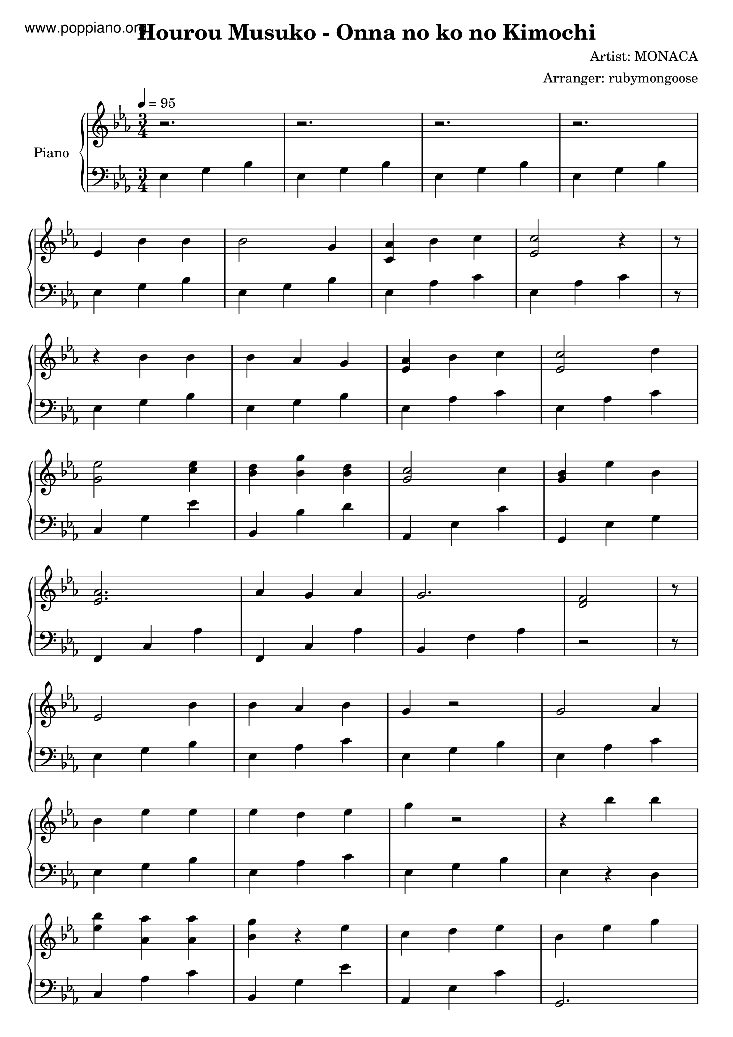 Onna No Ko No Kimochi琴譜